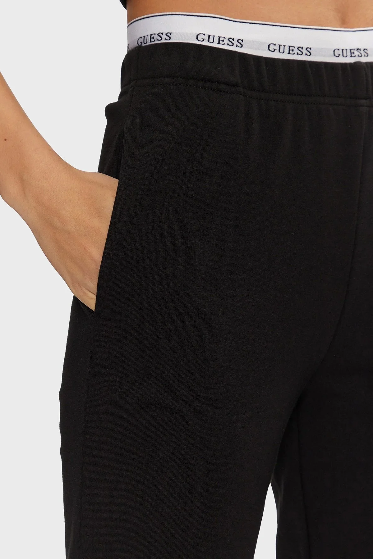 Guess Sofia Pamuklu Regular Fit Yüksek Bel Lastikli Paça Jogger O5RB01KCO31 Bayan Pantolon O5RB01 KCO31 JBLK SİYAH - 9