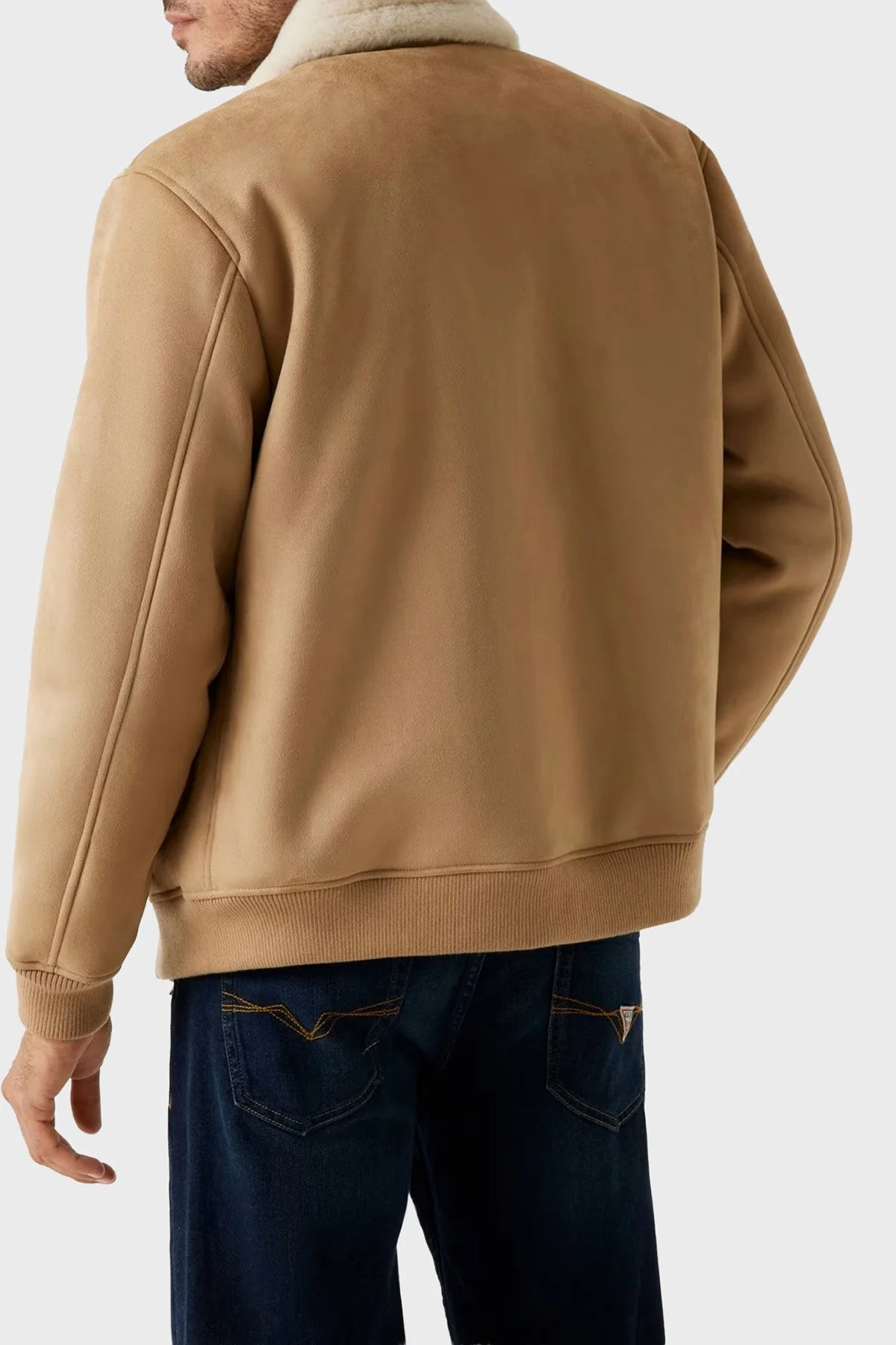 Guess Soft Shearling Yumuşak Dokulu Regular Fit Ceket Yaka M5BL43W2302 Erkek Mont M5BL43 W2302 G1FE AÇIK KAHVE - 3