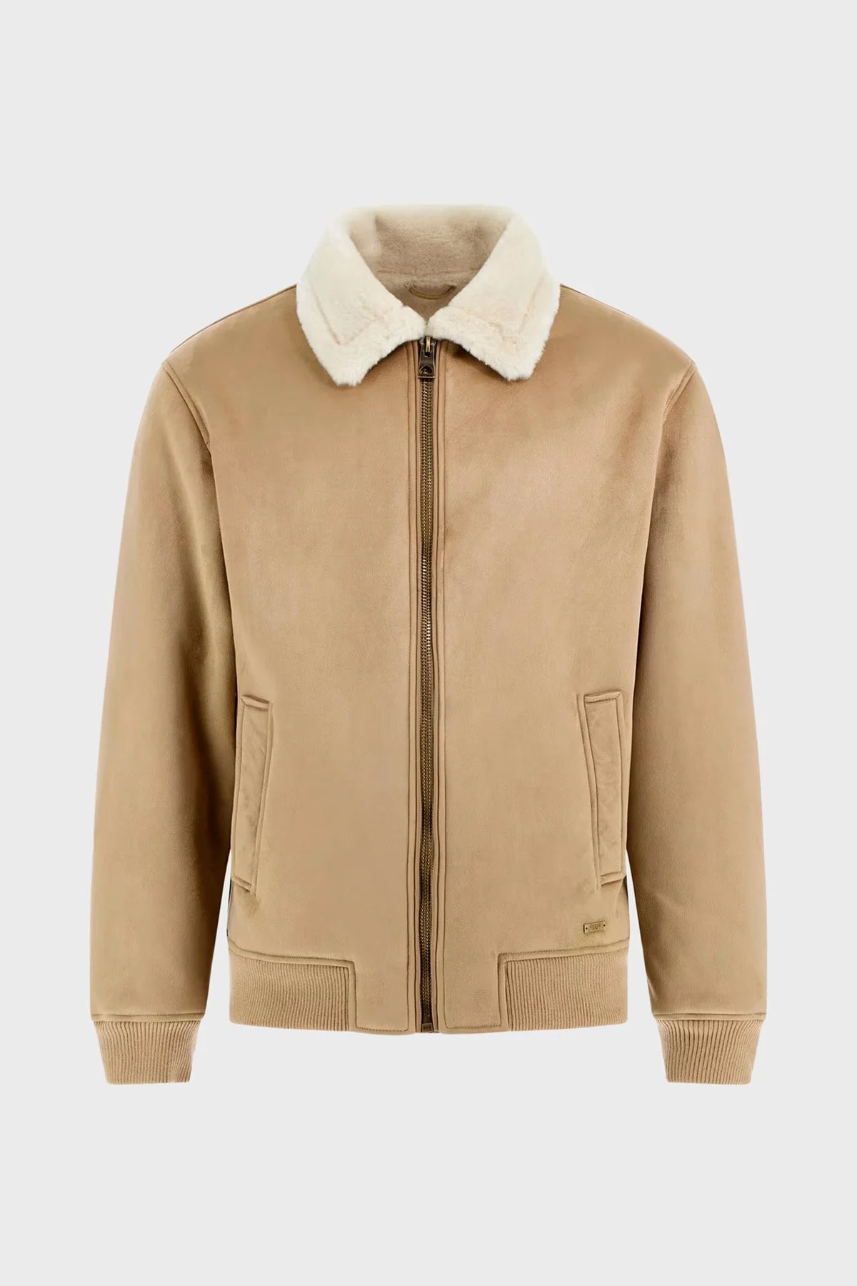 Guess Soft Shearling Yumuşak Dokulu Regular Fit Ceket Yaka M5BL43W2302 Erkek Mont M5BL43 W2302 G1FE AÇIK KAHVE - 5