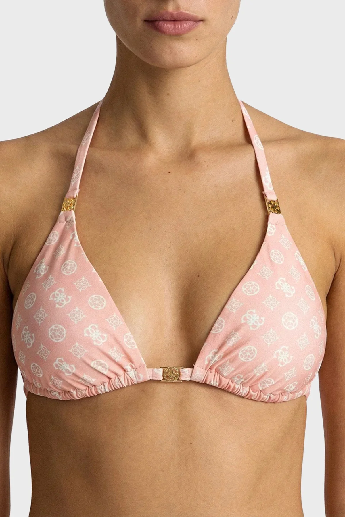 Guess Soleil Logolu Üçgen E6GJ08MC04R Bayan Bikini Üstü E6GJ08 MC04R PMKA BEJ - 1