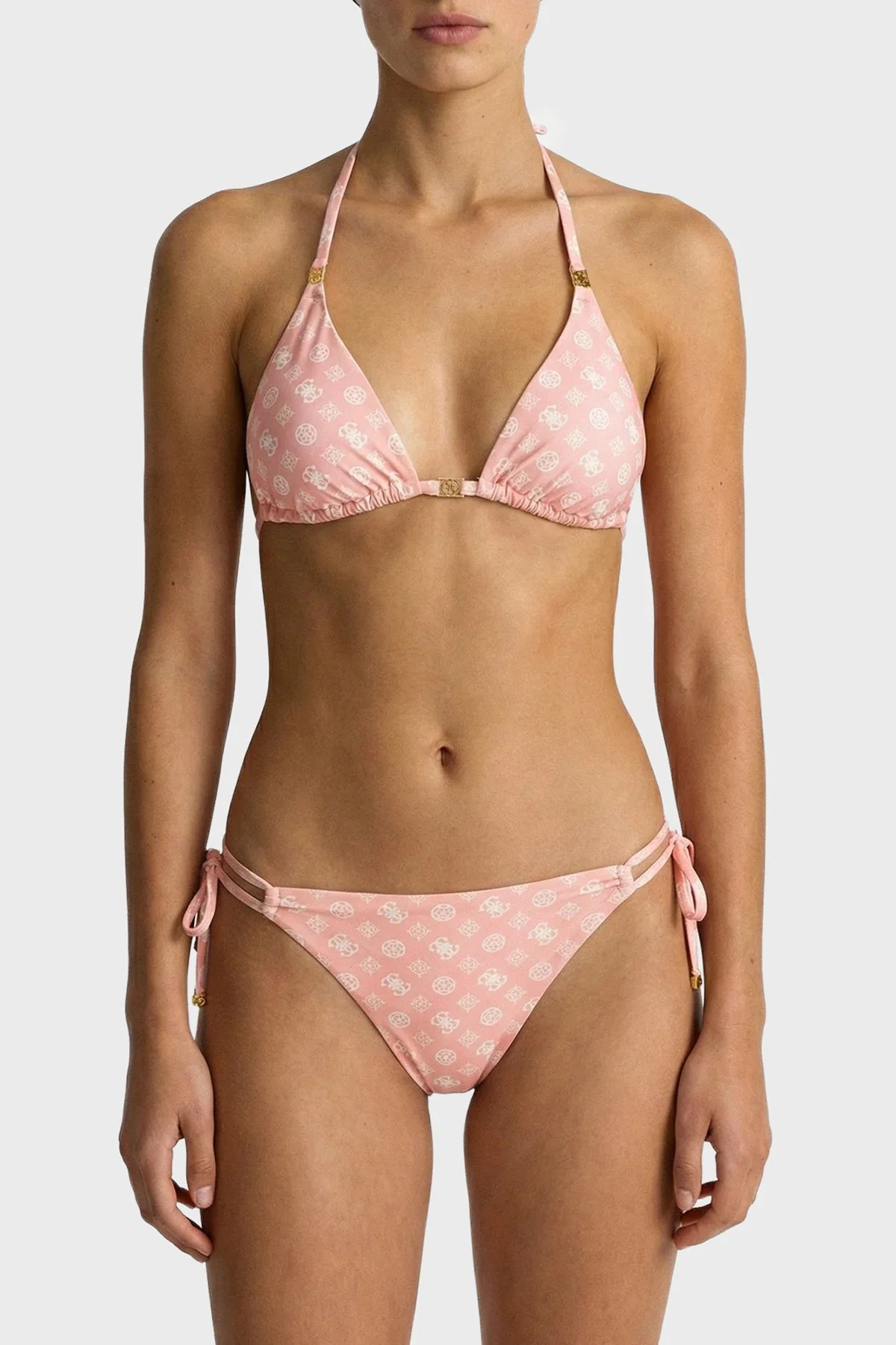 Guess Soleil Logolu Üçgen E6GJ08MC04R Bayan Bikini Üstü E6GJ08 MC04R PMKA BEJ - 2