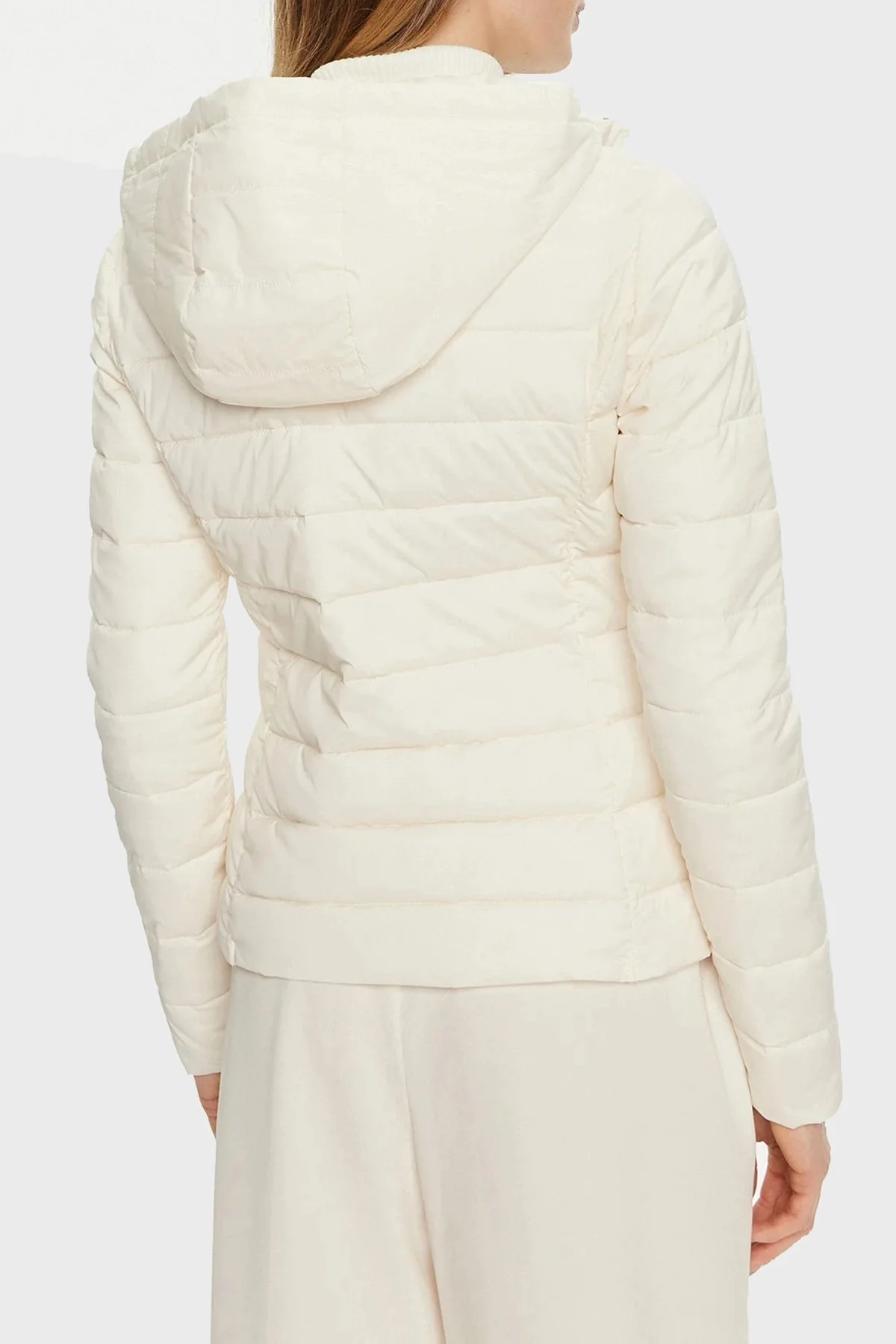 Guess Solid Regular Fit Çıkarılabilir Kapüşonlu V4YL04WF3X0 Bayan Mont V4YL04 WF3X0 G1O6 EKRU - 10