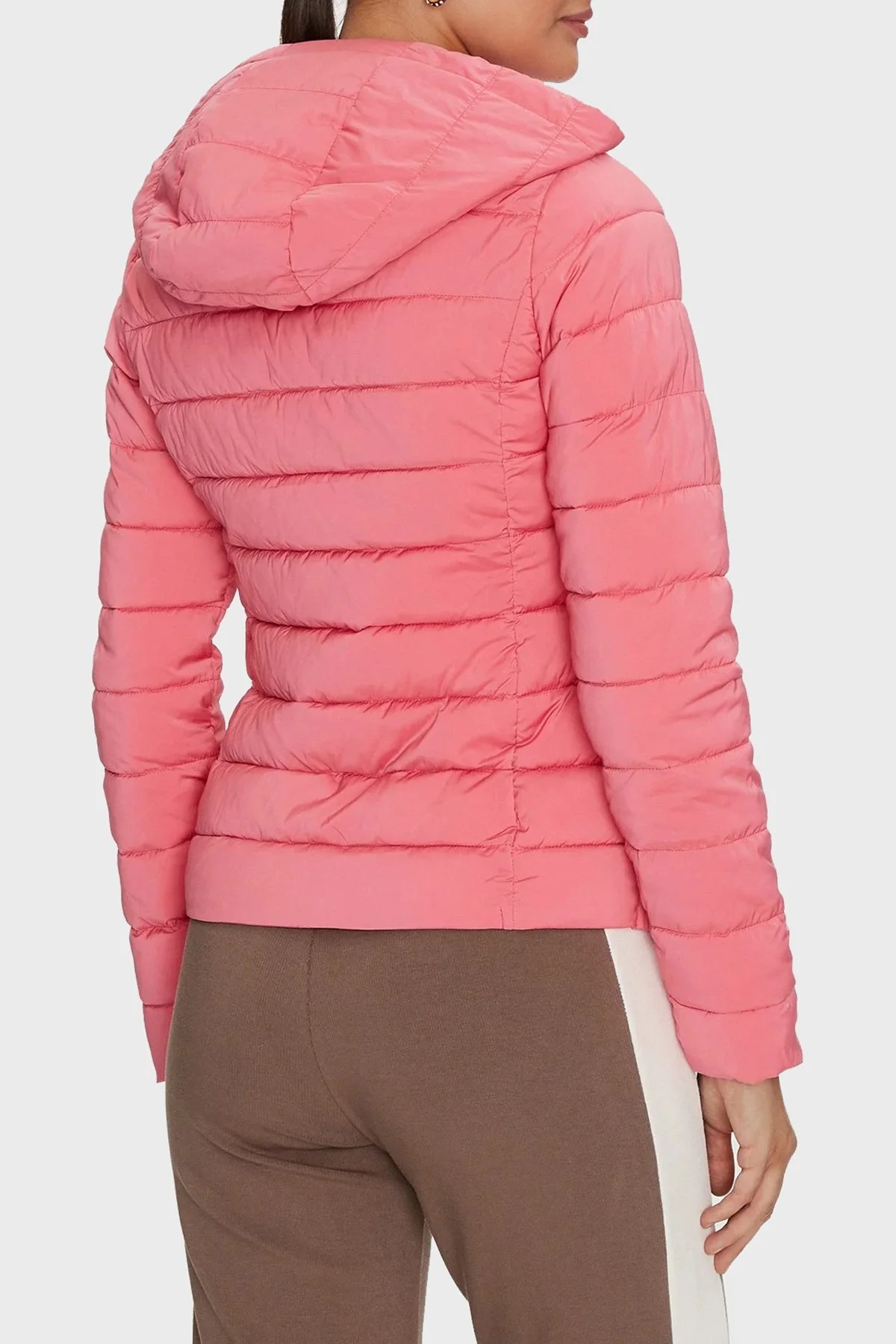 Guess Solid Regular Fit Çıkarılabilir Kapüşonlu V4YL04WF3X0 Bayan Mont V4YL04 WF3X0 G65P PEMBE - 9