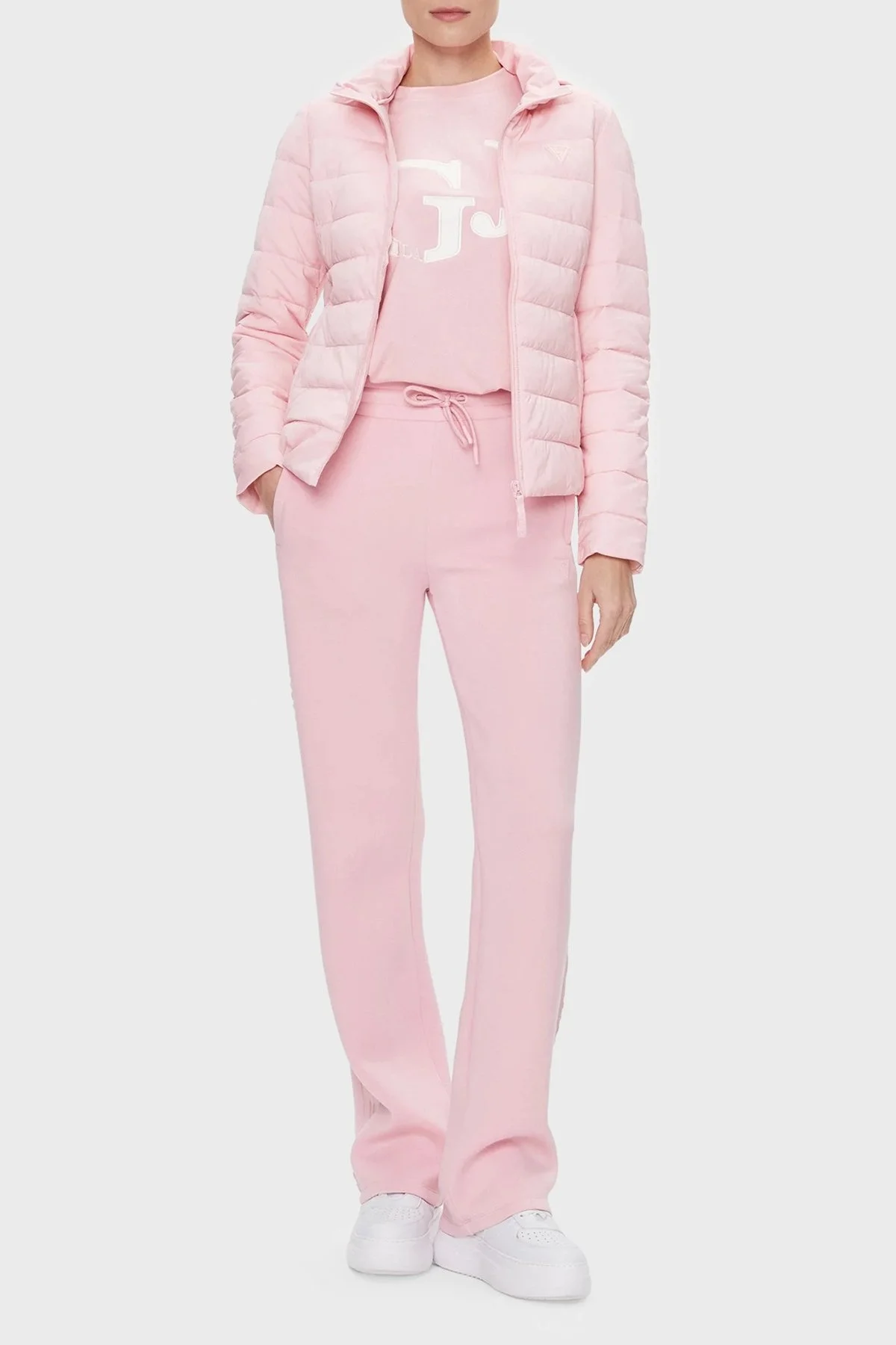 Guess Solid Regular Fit Kapüşonlu V4RL03WF3X0 Bayan Mont V4RL03 WF3X0 G63P PEMBE - 3