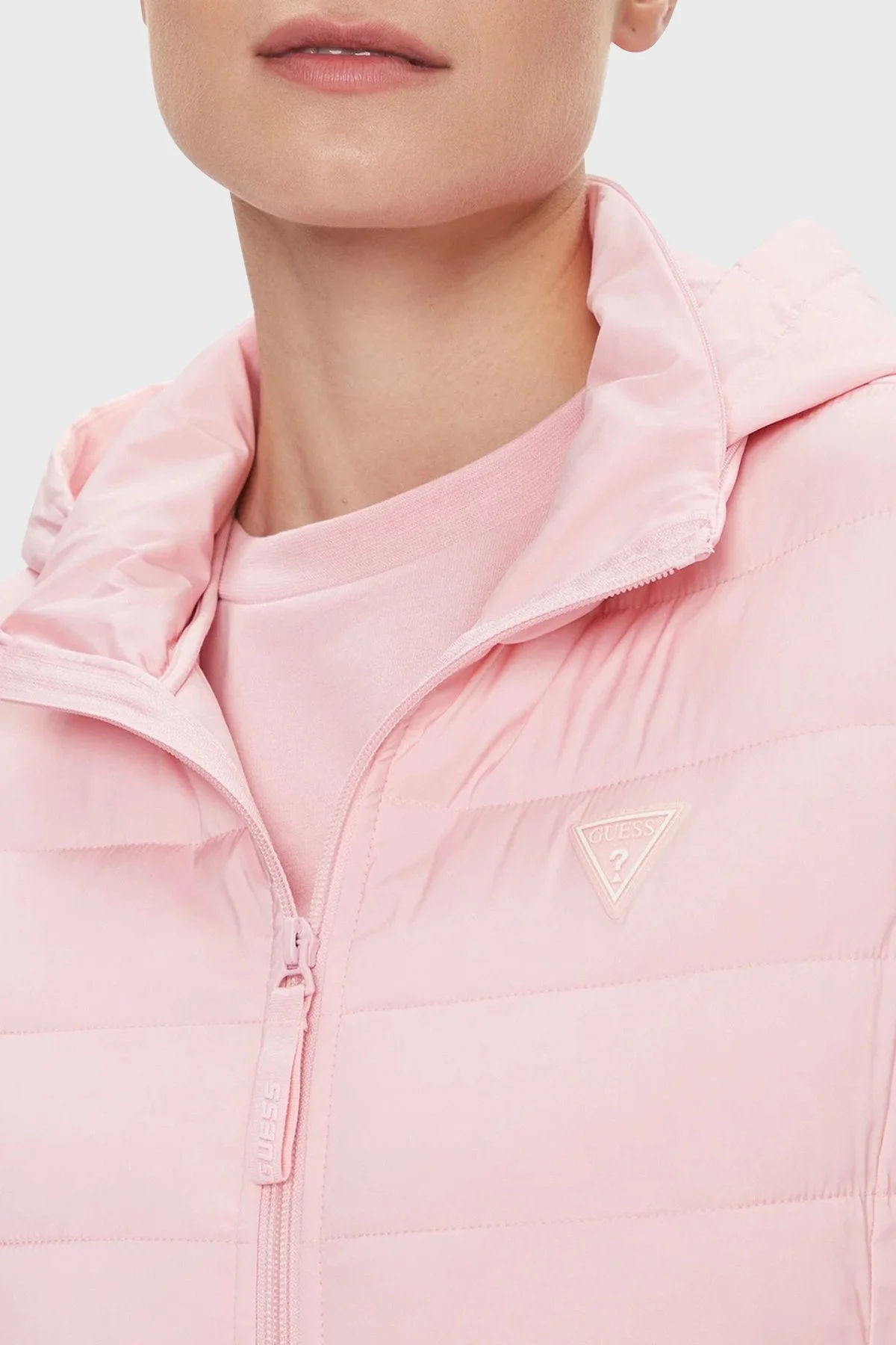 Guess Solid Regular Fit Kapüşonlu V4RL03WF3X0 Bayan Mont V4RL03 WF3X0 G63P PEMBE - 5