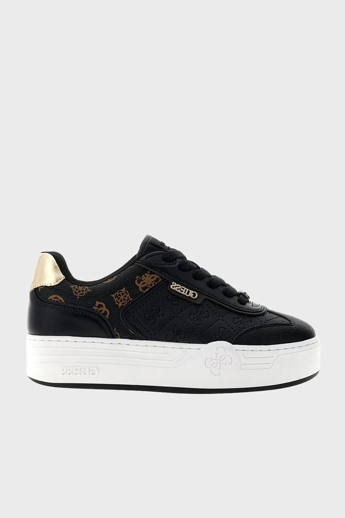 Guess Sombra Deri Sneaker FLFSOMFAL12 Kadın Ayakkabı FLFSOM FAL12 BLACK Siyah - 1