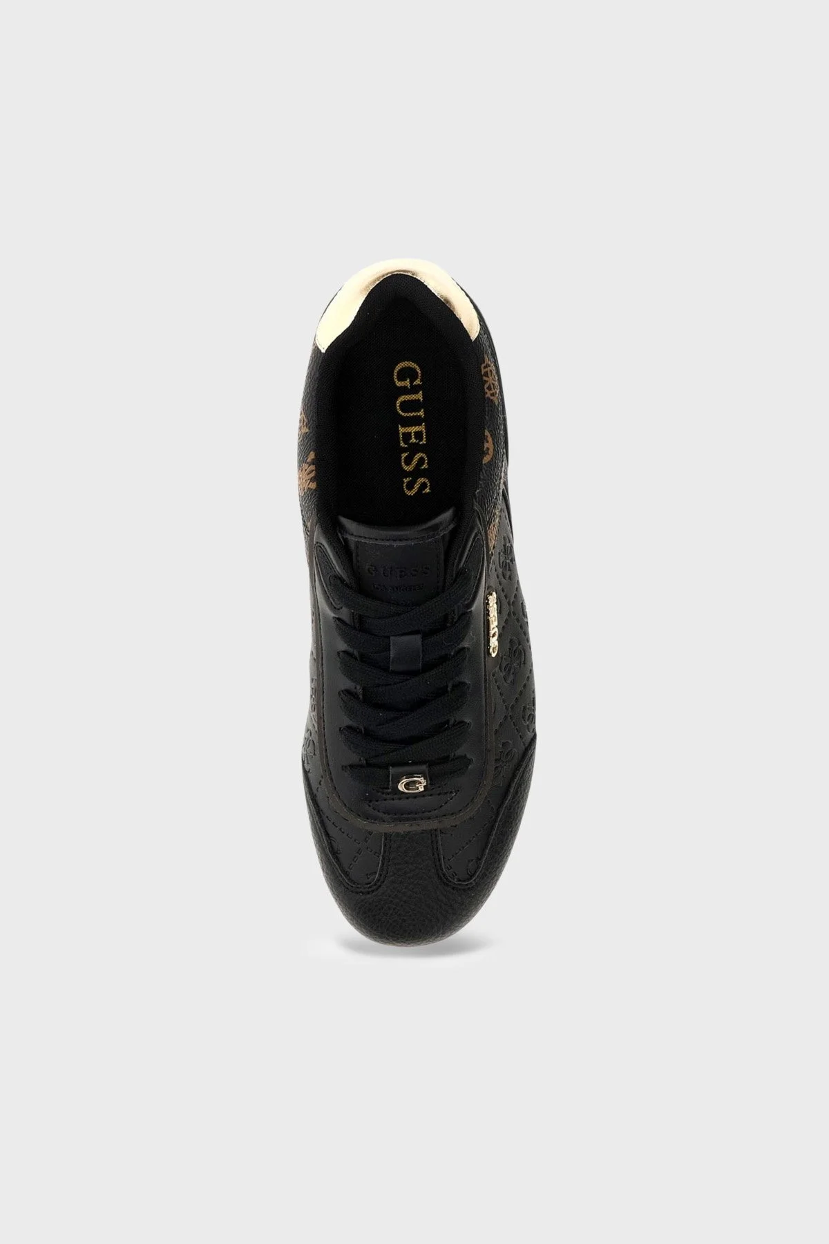 Guess Sombra Deri Sneaker FLFSOMFAL12 Kadın Ayakkabı FLFSOM FAL12 BLACK Siyah - 4