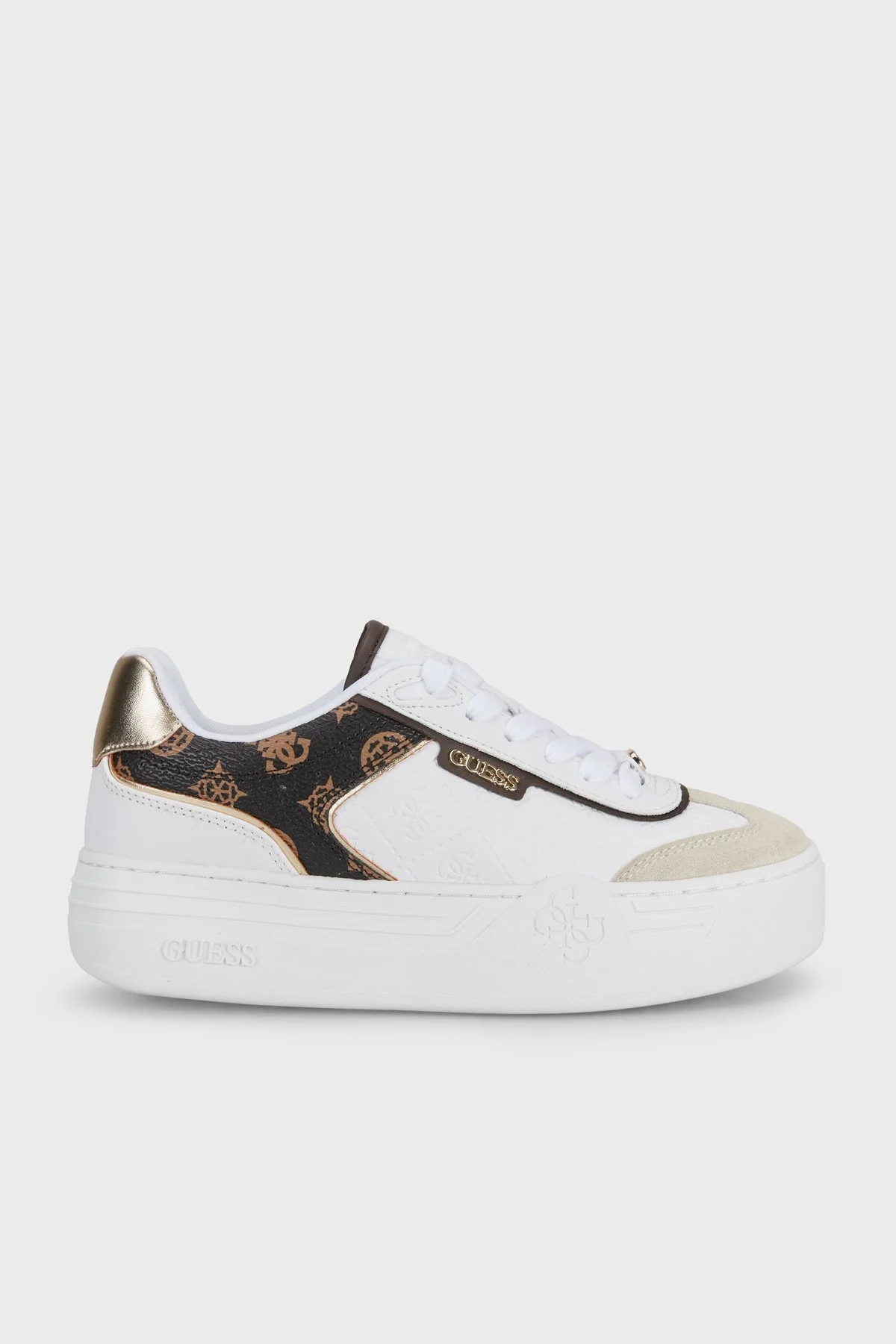 Guess Sombra Logolu Bağcıklı Sneaker Kadın Ayakkabı FLFSOM FAL12 WHITE Beyaz - 1