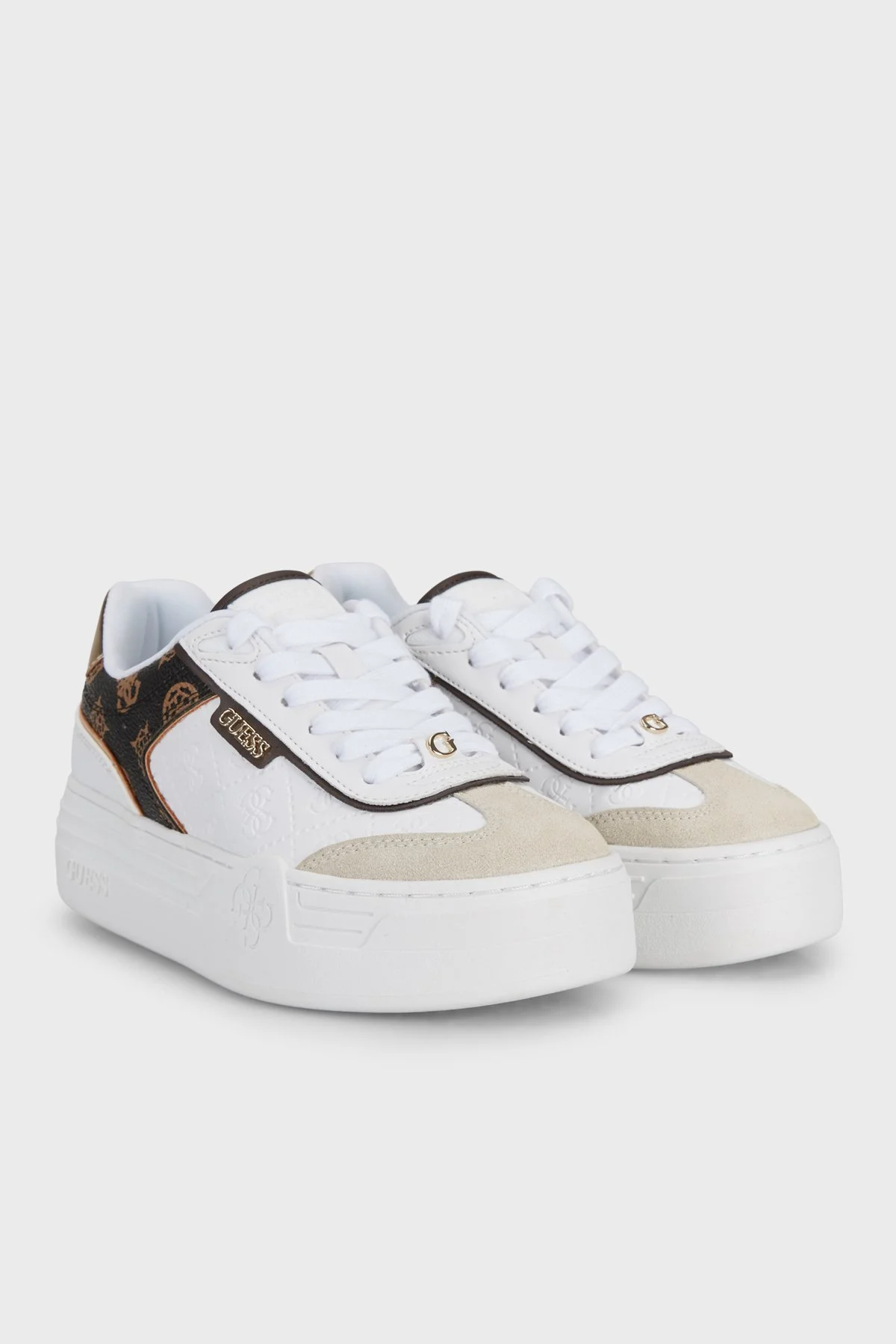 Guess Sombra Logolu Bağcıklı Sneaker Kadın Ayakkabı FLFSOM FAL12 WHITE Beyaz - 3