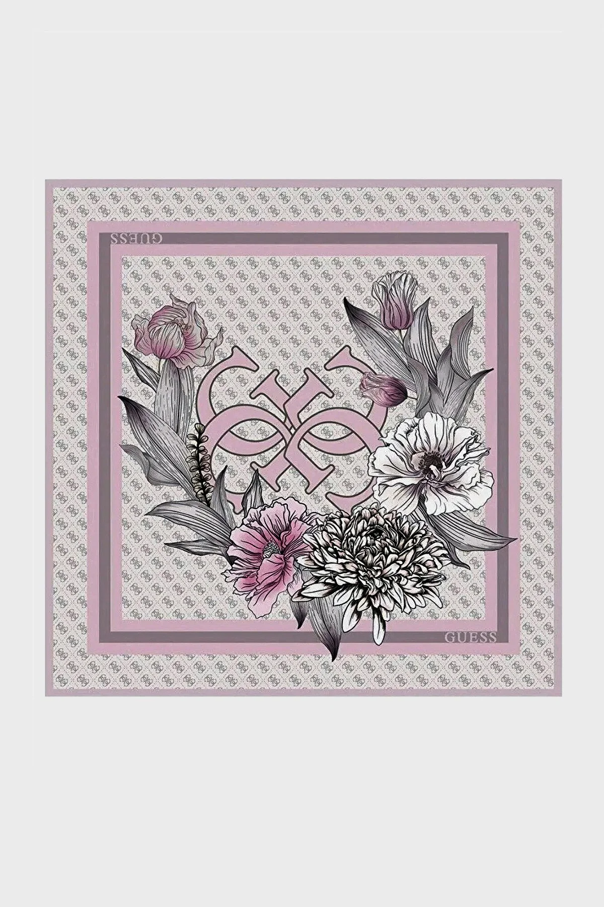Guess Square 90 x 90 cm İpek AW5729SIL90 Kadın Eşarp AW5729 SIL90 ROS Pudra - 1