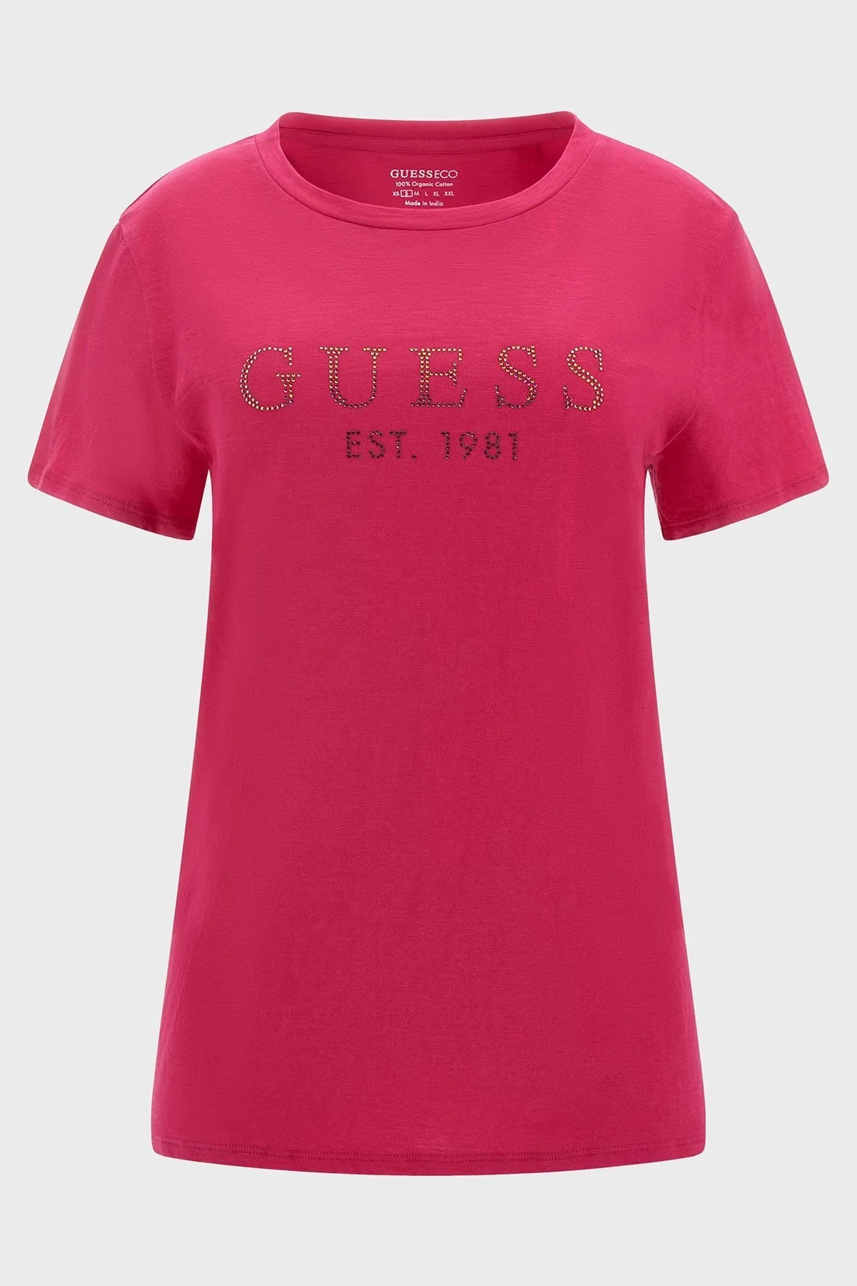 Guess Ss 1981 Pamuklu Regular Fit Bisiklet Yaka Bayan T Shirt W3GI76K8G01 A604 FUŞYA - 4