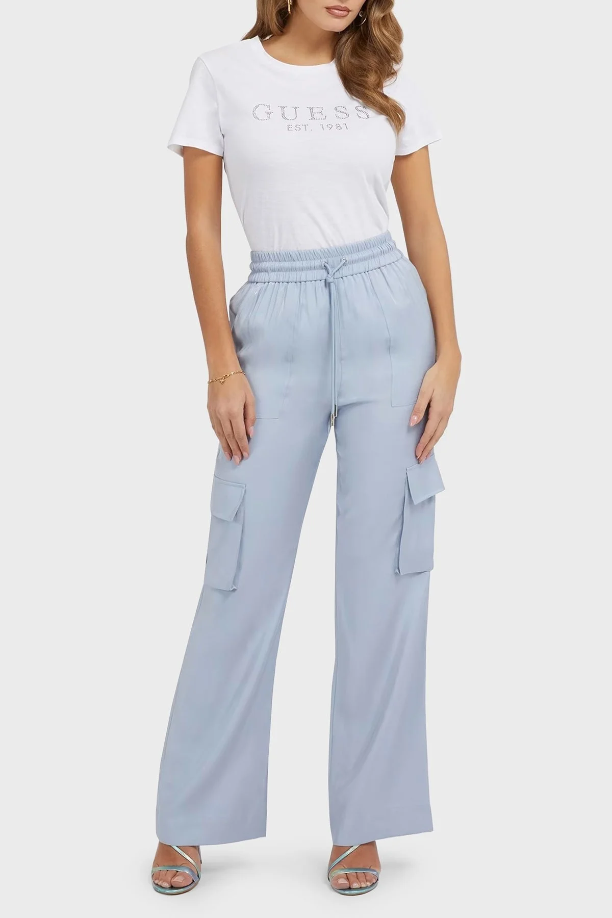 Guess Ss 1981 Pamuklu Regular Fit Bisiklet Yaka Bayan T Shirt W3GI76K8G01 G011 BEYAZ - 3