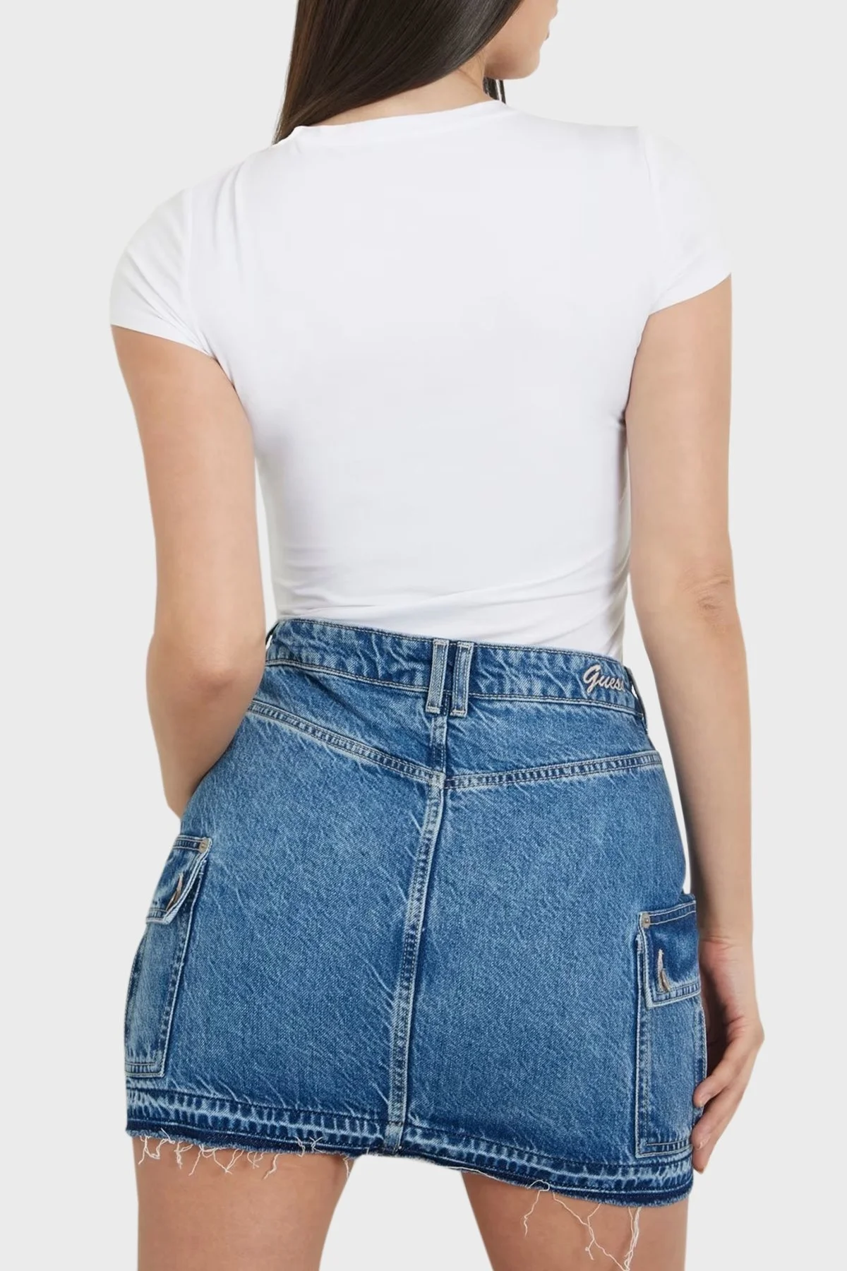 Guess Ss Checker Pamuklu Regular Fit W4YI53J1314 Bayan T Shirt W4YI53 J1314 G011 BEYAZ - 2