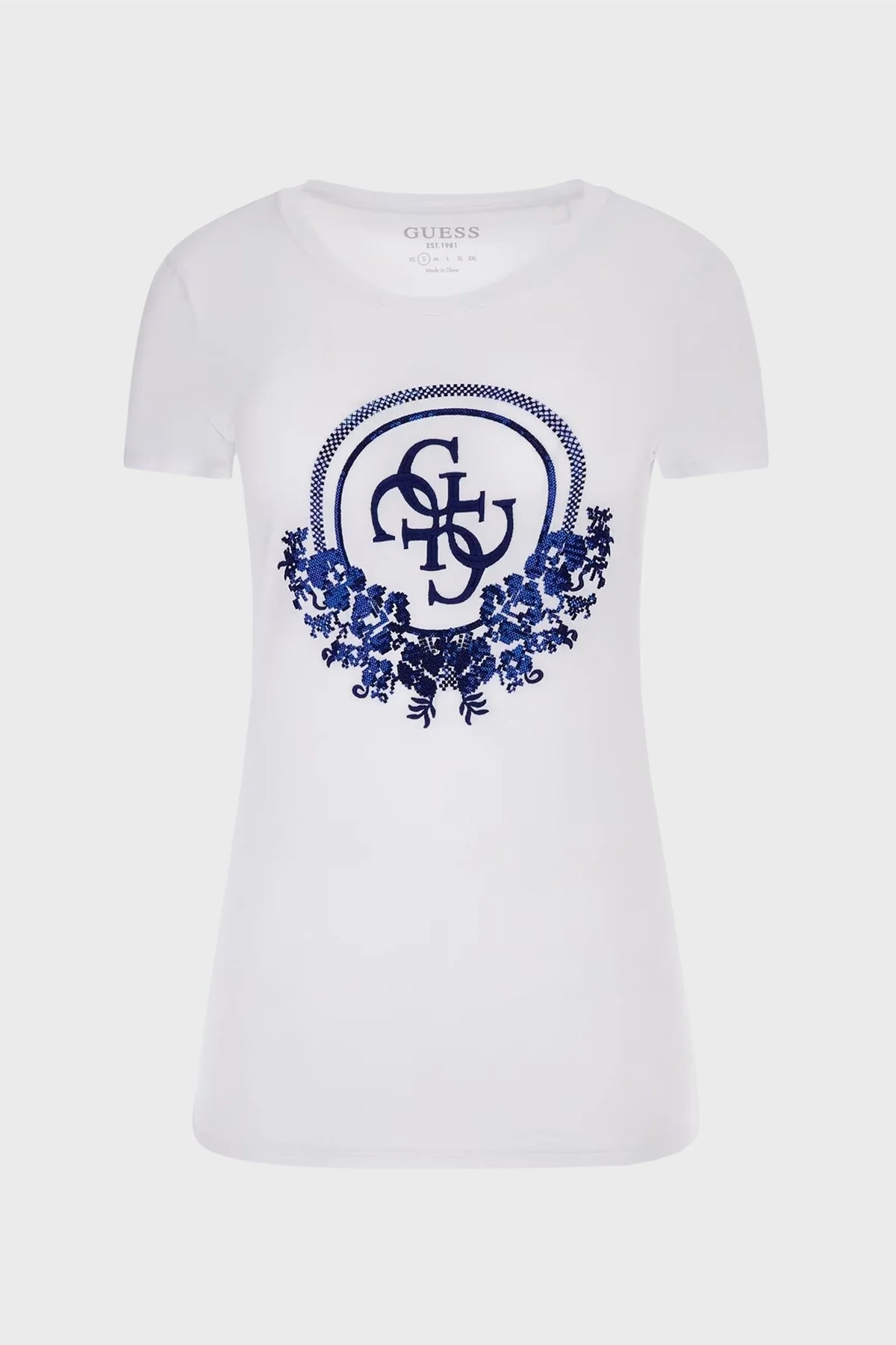 Guess Ss Checker Pamuklu Regular Fit W4YI53J1314 Bayan T Shirt W4YI53 J1314 G011 BEYAZ - 6