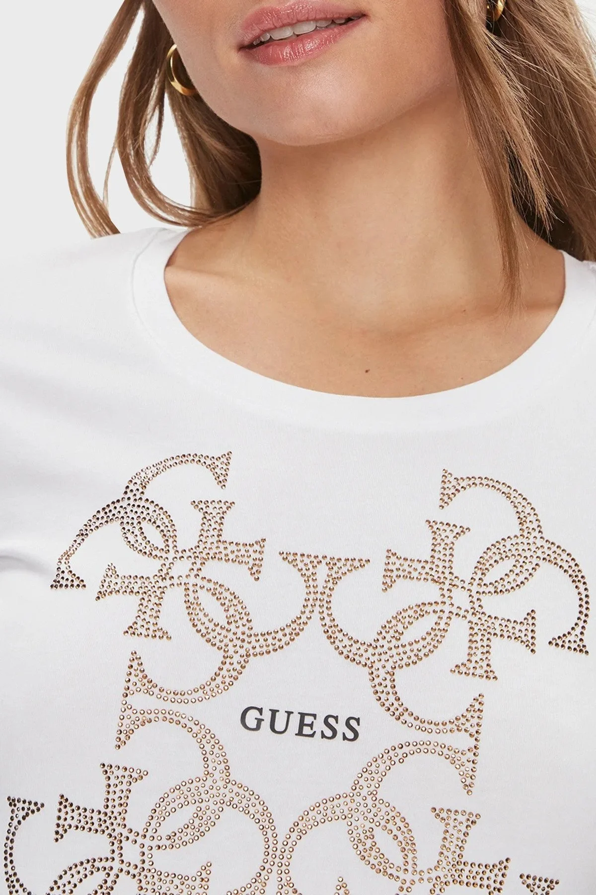 Guess Ss Cn 4G Logo Pamuklu Slim Fit W4RI35 J1314 Bayan T Shirt W4RI35J1314 G011 BEYAZ - 4
