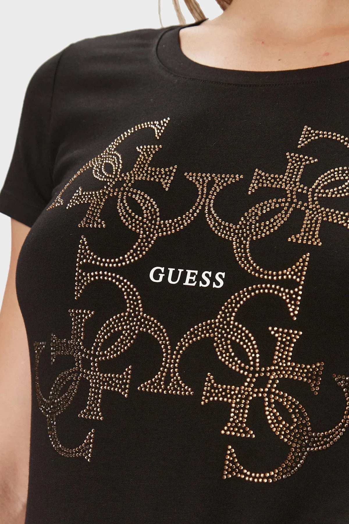 Guess Ss Cn 4G Logo Pamuklu Slim Fit W4RI35 J1314 Bayan T Shirt W4RI35J1314 JBLK SİYAH - 5