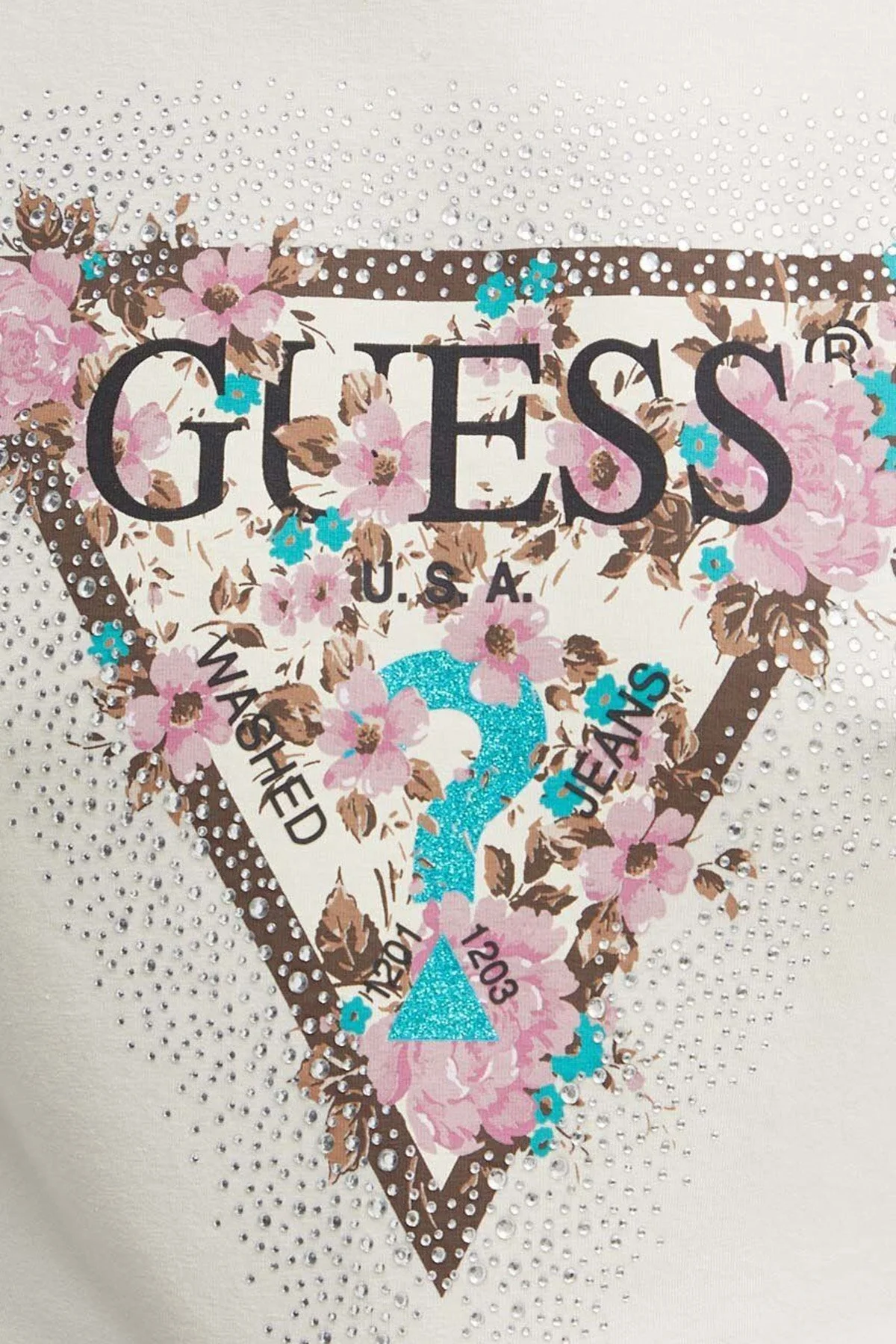 Guess Ss Cn Cherry Desenli Streç Pamuklu Slim Fit W4YI26J1314 Bayan T Shirt W4YI26 J1314 G1F7 KREM - 5