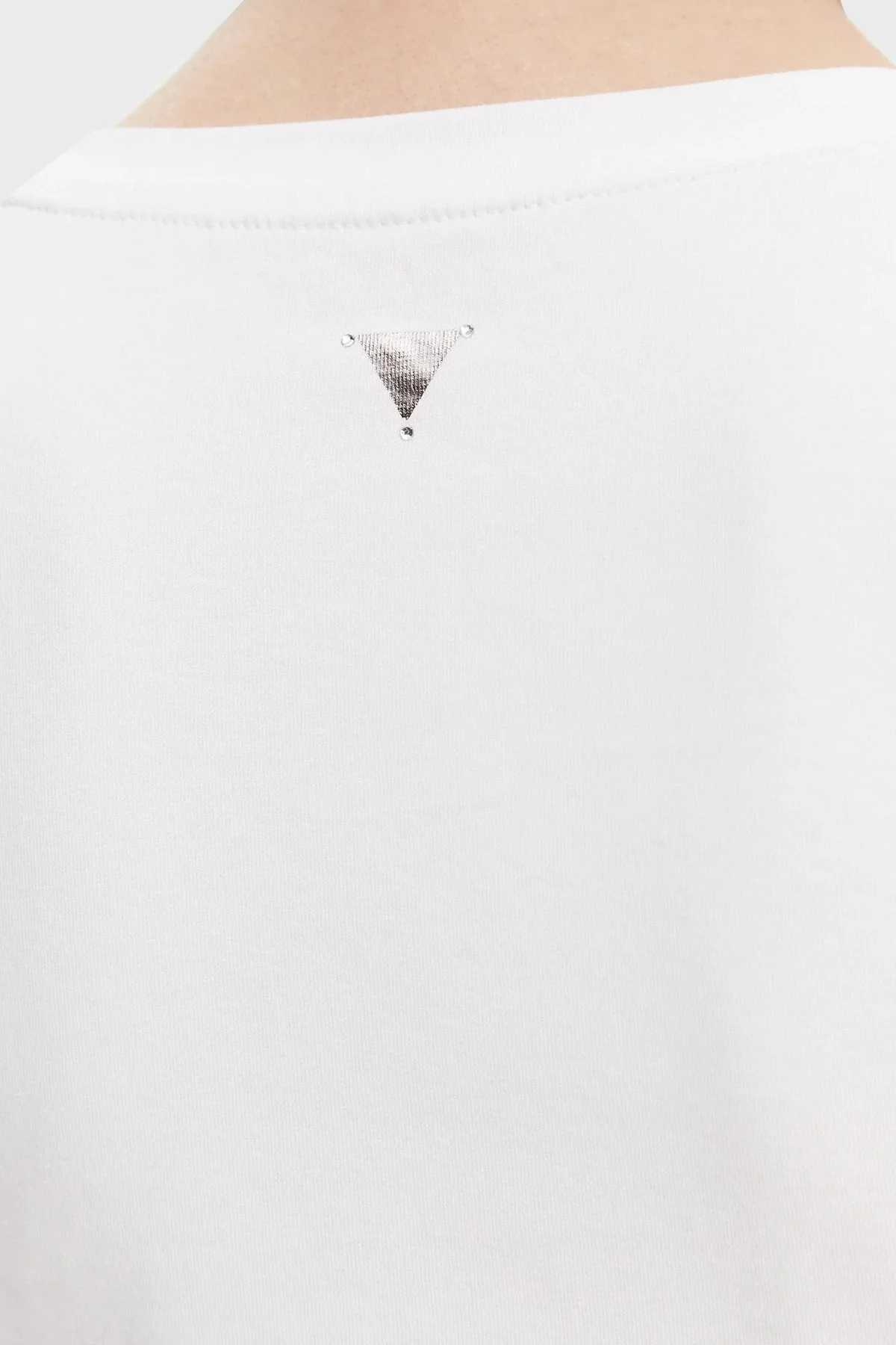 Guess Ss Cn Flower Streç Pamuklu Slim Fit Üçgen Logolu W5GI08J1314 Bayan T Shirt W5GI08 J1314 G011 BEYAZ - 10