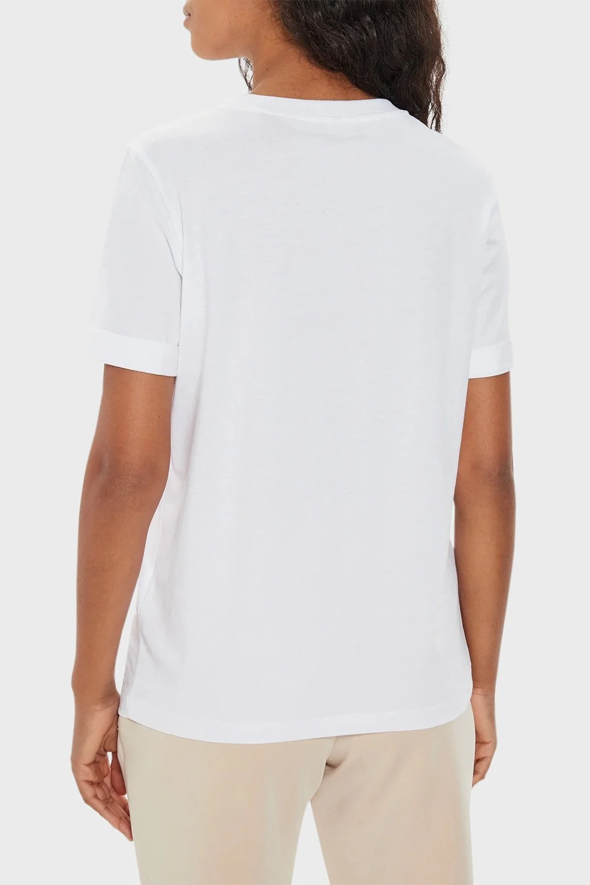 Guess Ss Cn Glittery Pamuklu Regular Fit W4YI09JA914 Bayan T Shirt W4YI09 JA914 G011 BEYAZ - 2