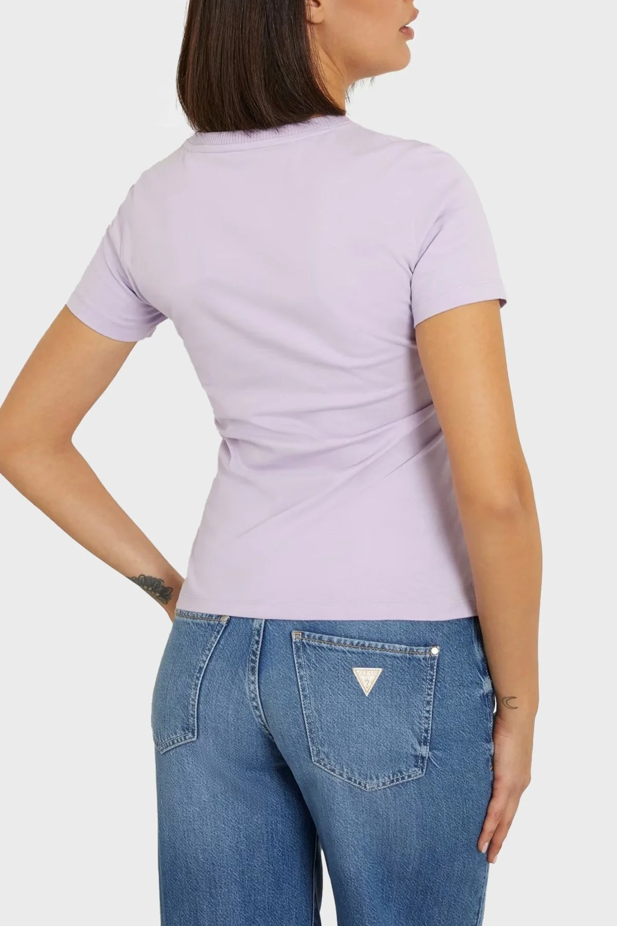 Guess Ss Cn Icon Pamuklu Bisiklet Yaka W4GI20I3Z14 Bayan T Shirt W4GI20 I3Z14 G472 LİLA - 2