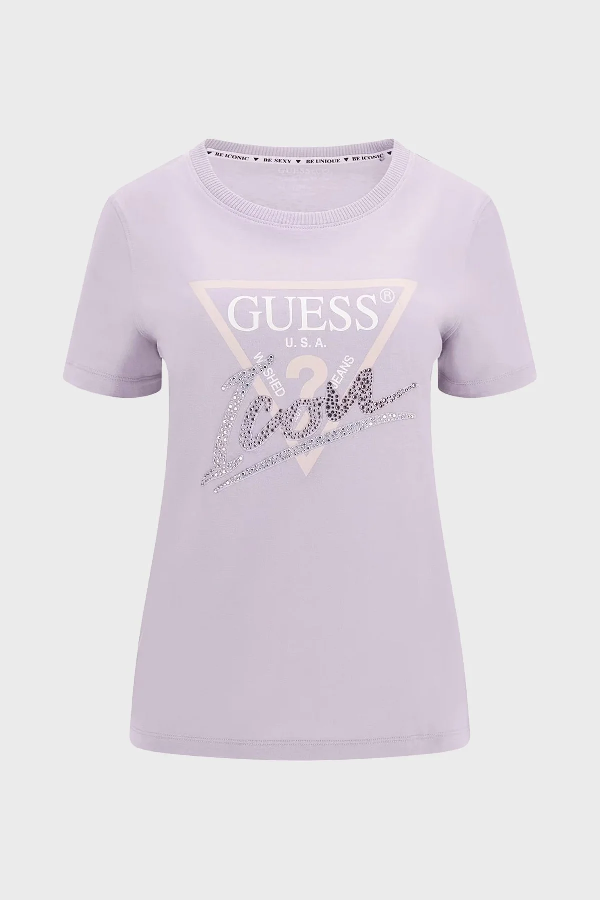 Guess Ss Cn Icon Pamuklu Bisiklet Yaka W4GI20I3Z14 Bayan T Shirt W4GI20 I3Z14 G472 LİLA - 10