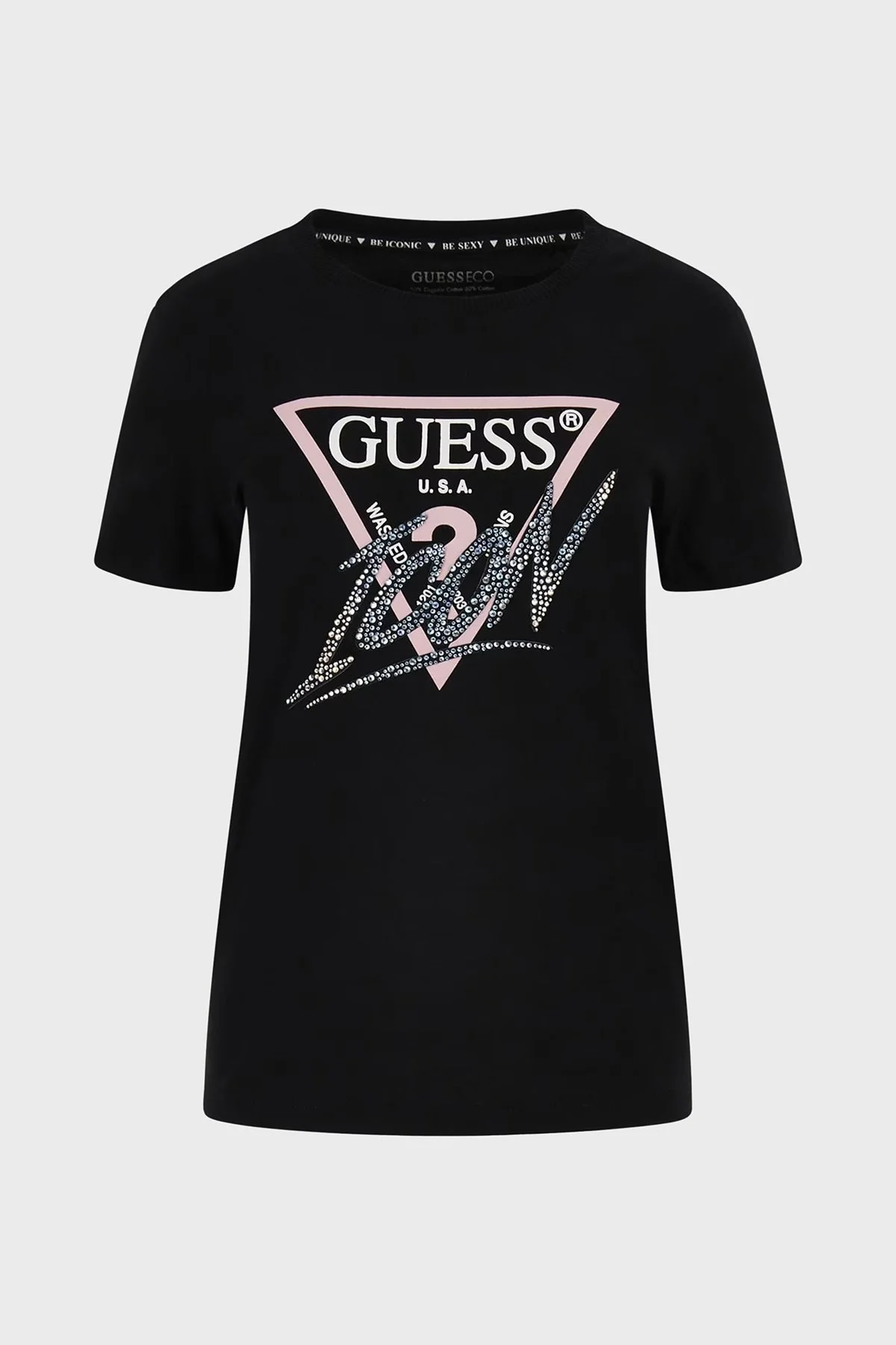 Guess Ss Cn Icon Pamuklu Regular Fit W4GI20I3Z14 Bayan T Shirt W4GI20 I3Z14 JBLK SİYAH - 4