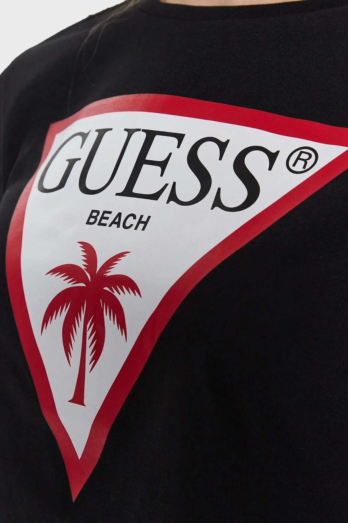 Guess Ss Cn Logo Pamuklu Cropped Fit E02I01JA914 Bayan T Shirt E02I01 JA914 JBLK SİYAH - 5