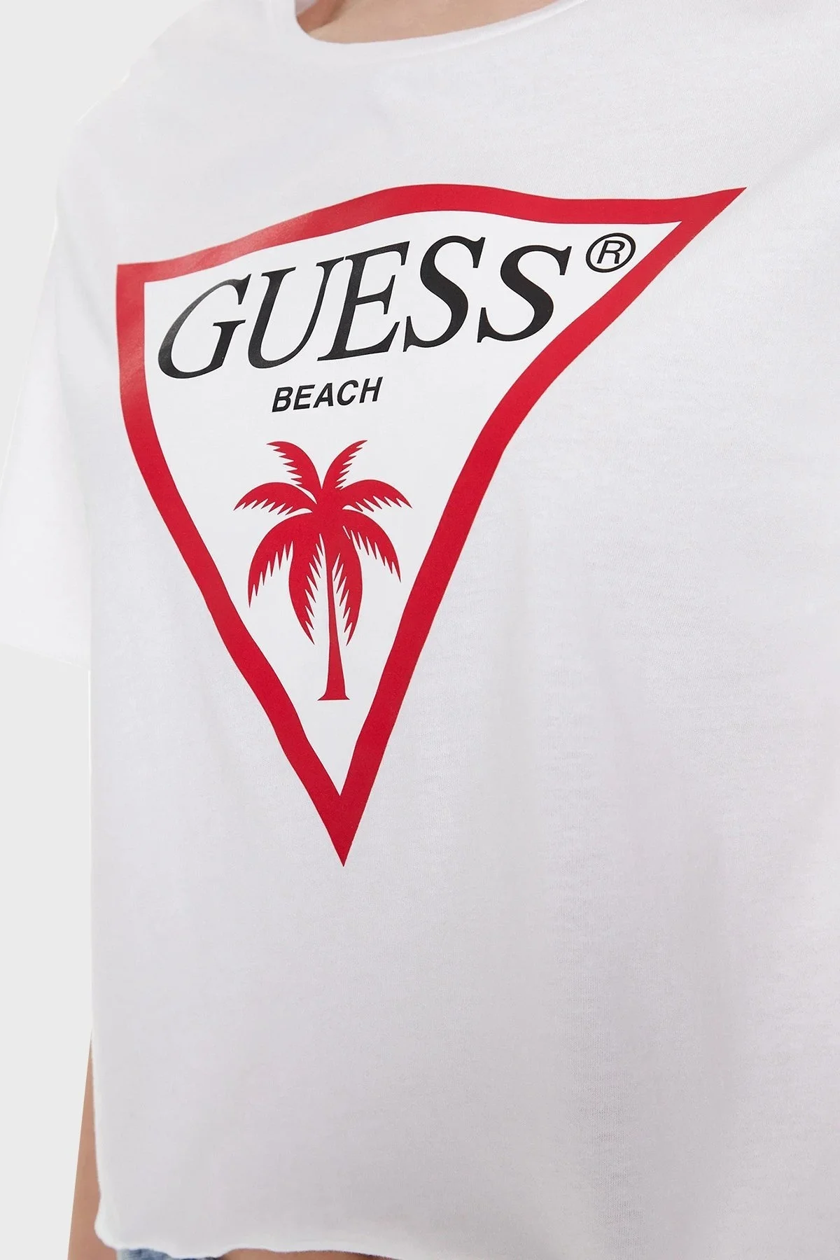 Guess Ss Cn Logo Pamuklu Cropped Fit E02I01JA914 Bayan T Shirt E02I01JA914 G011 BEYAZ - 8