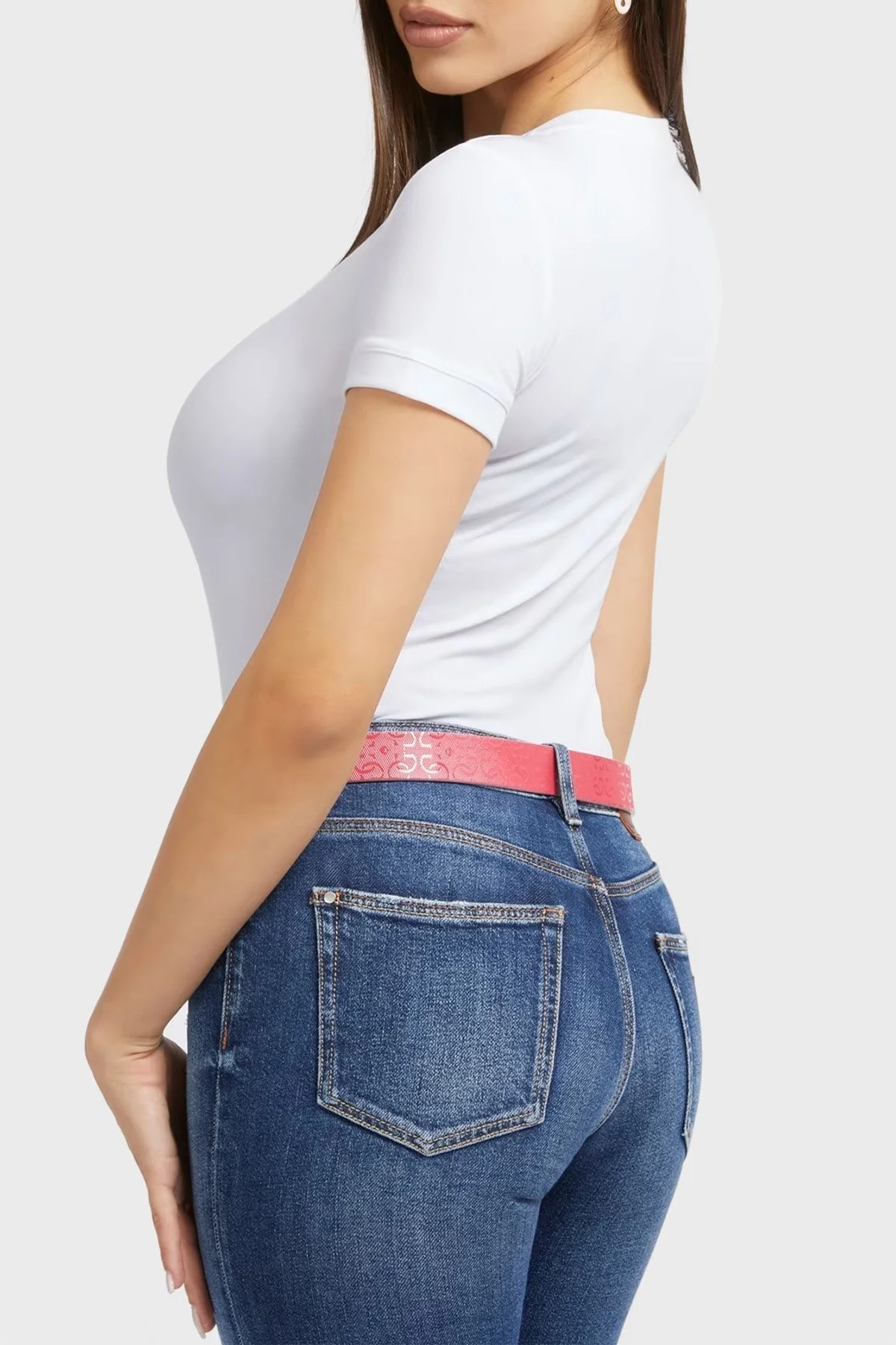 Guess Ss Cn Mini Pamuklu Slim Fit Bisiklet Yaka Bayan T Shirt W3YI20I3Z14 G011 BEYAZ - 2