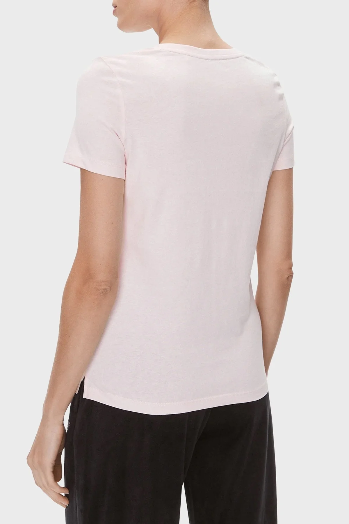 GUESS T-shirt Donna In Puro Cotone Blu, Taglio Dritto E Girocollo - Maglietta Basic Con Stampa Logo