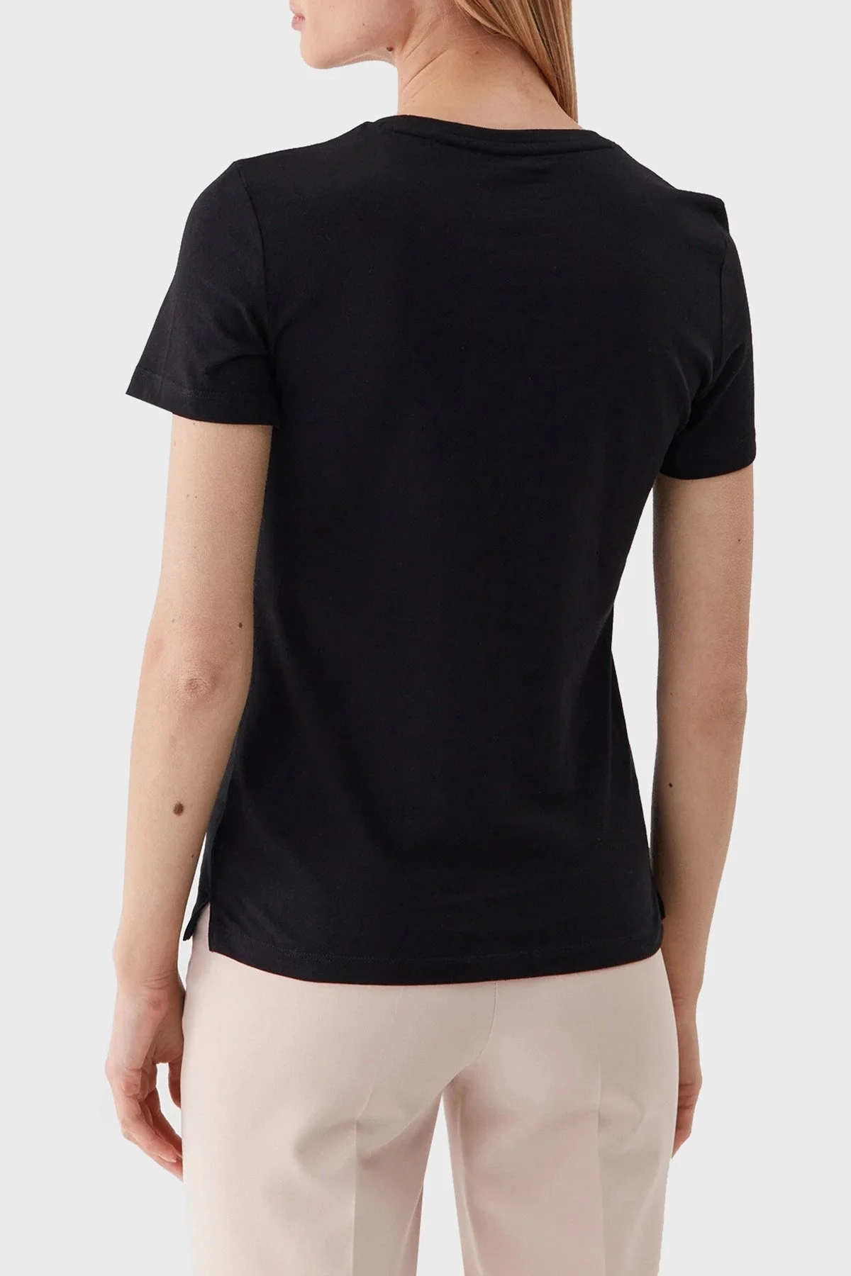 Guess Ss Cn Original Pamuklu Slim Fit Bisiklet Yaka W1YI1BI3Z14JBLK Bayan T Shirt W1YI1BI3Z14 JBLK SİYAH - 8