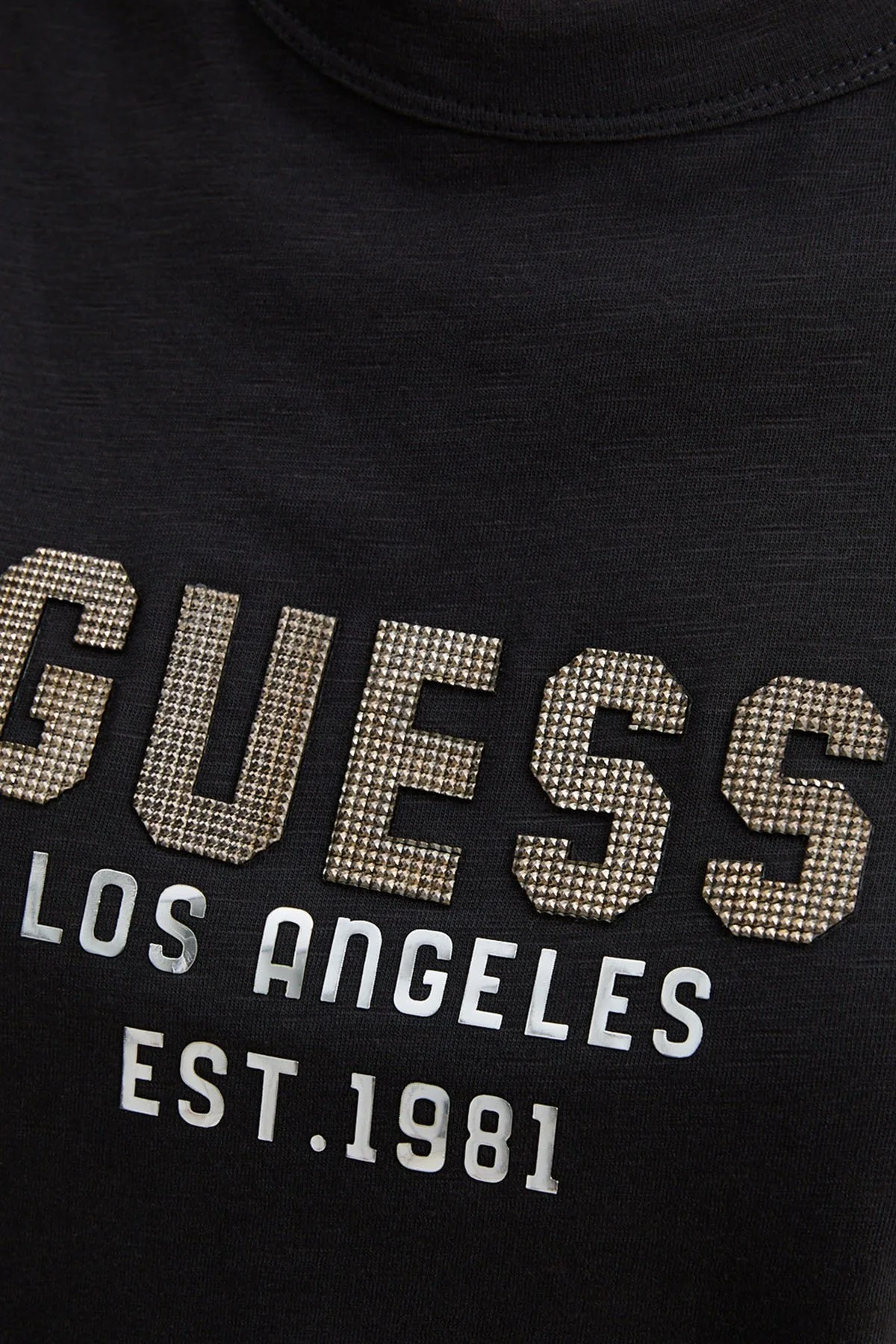 Guess Ss Cn Pyramide Pamuklu Bisiklet Yaka W4YI35KC8T0 Bayan T Shirt W4YI35 KC8T0 JBLK SİYAH - 4