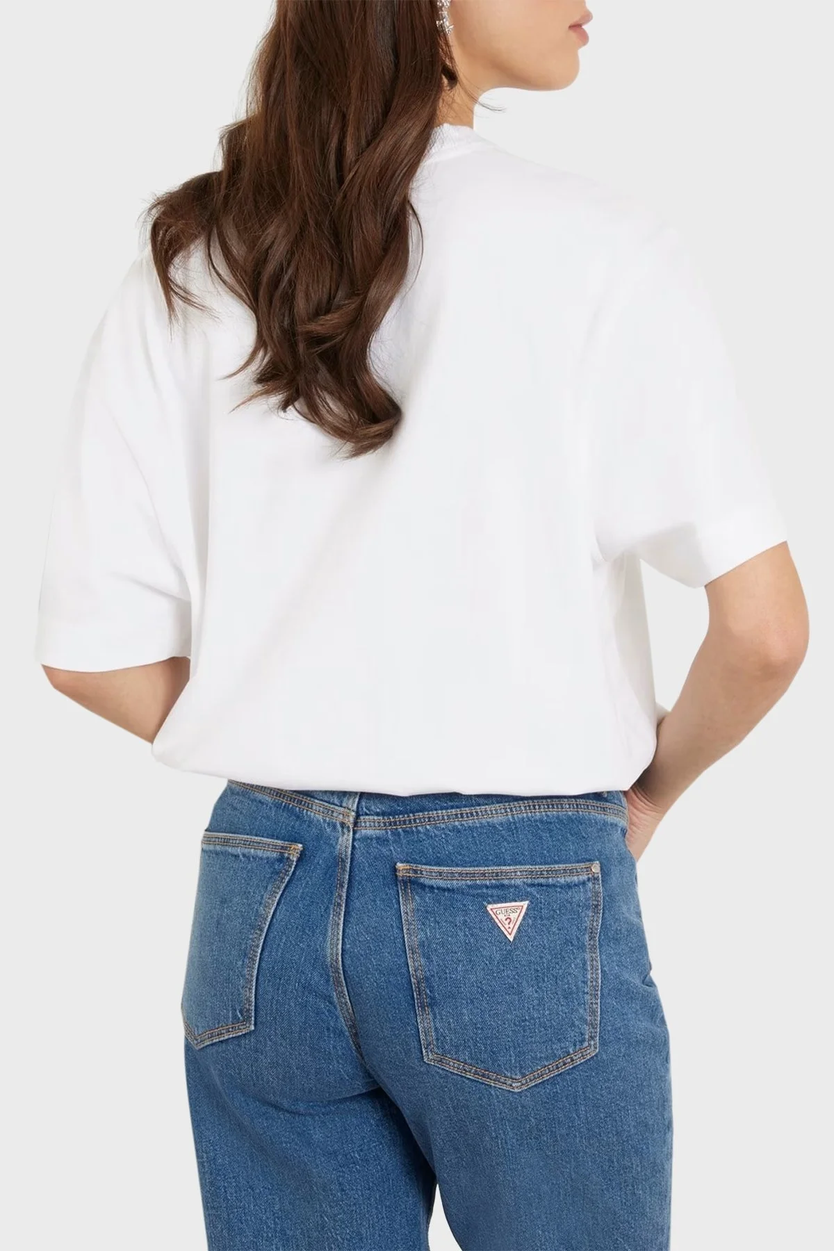 Guess Ss Cn Shiny Pamuklu Bisiklet Yaka W4YI34I3Z14 Bayan T Shirt W4YI34 I3Z14 G011 BEYAZ - 2