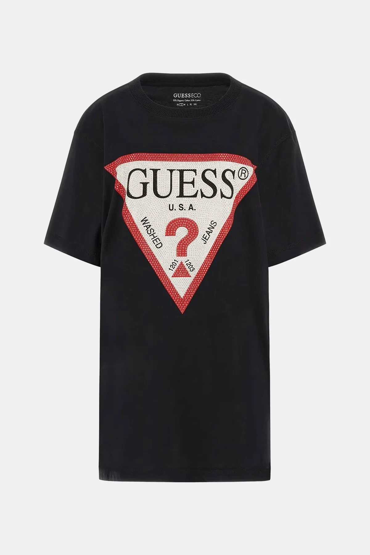 Guess Ss Cn Shiny Pamuklu Bisiklet Yaka W4YI34I3Z14 Bayan T Shirt W4YI34 I3Z14 JBLK SİYAH - 5