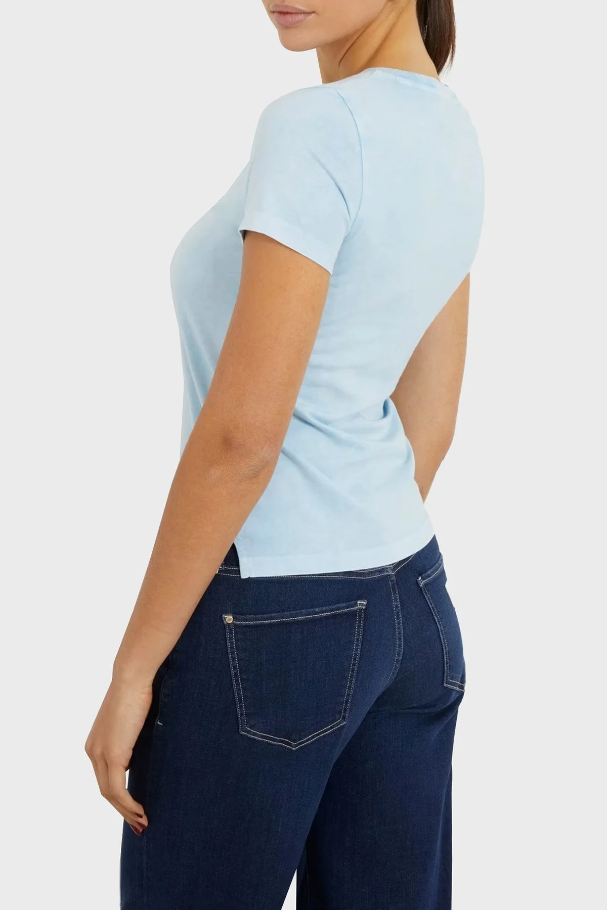 Guess Ss Cn Stone & Embro Pamuklu Regular Fit W4RI52 I3Z14 Bayan T Shirt W4RI52I3Z14 F7XR MİNT - 3