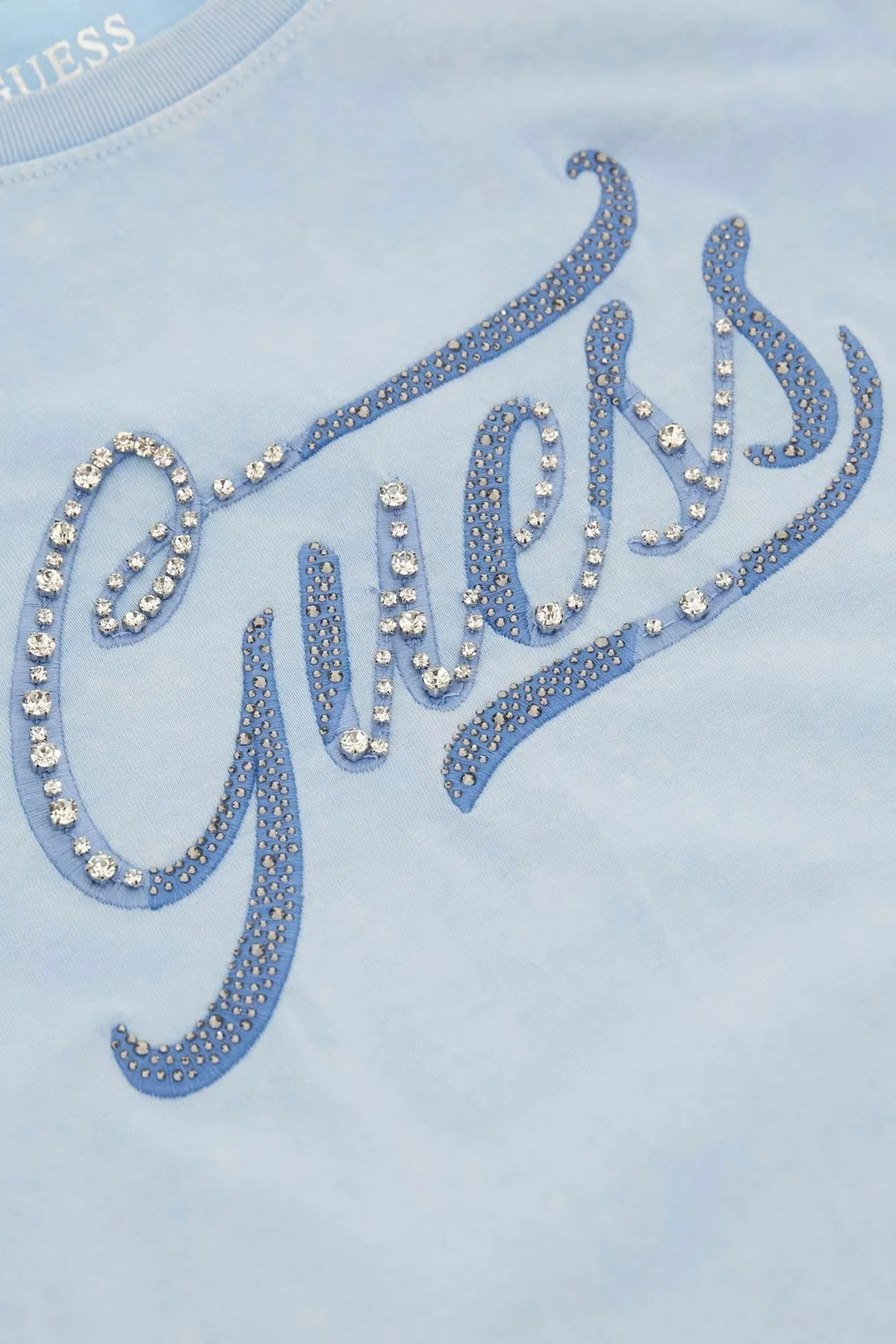 Guess Ss Cn Stone & Embro Pamuklu Regular Fit W4RI52 I3Z14 Bayan T Shirt W4RI52I3Z14 F7XR MİNT - 4