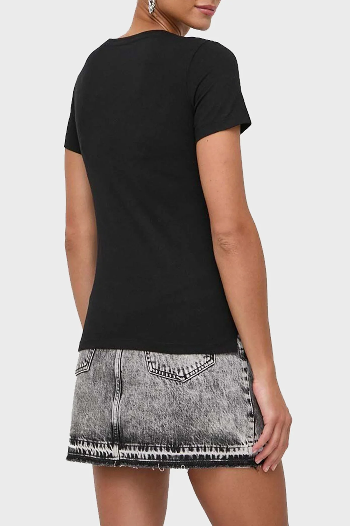 Guess Ss Cn Stone & Embro Pamuklu Regular Fit W4RI52 I3Z14 Bayan T Shirt W4RI52I3Z14 JBLK SİYAH - 7