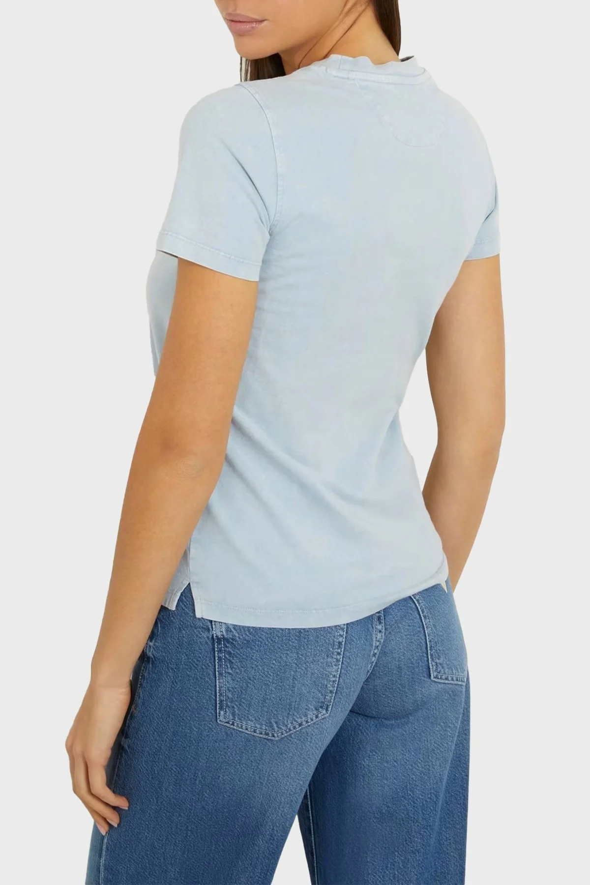 Guess Ss Cn Vintage Organik Pamuklu W4GI26I3Z14 Bayan T Shirt W4GI26 I3Z14 G7N1 AÇIK MAVİ - 2