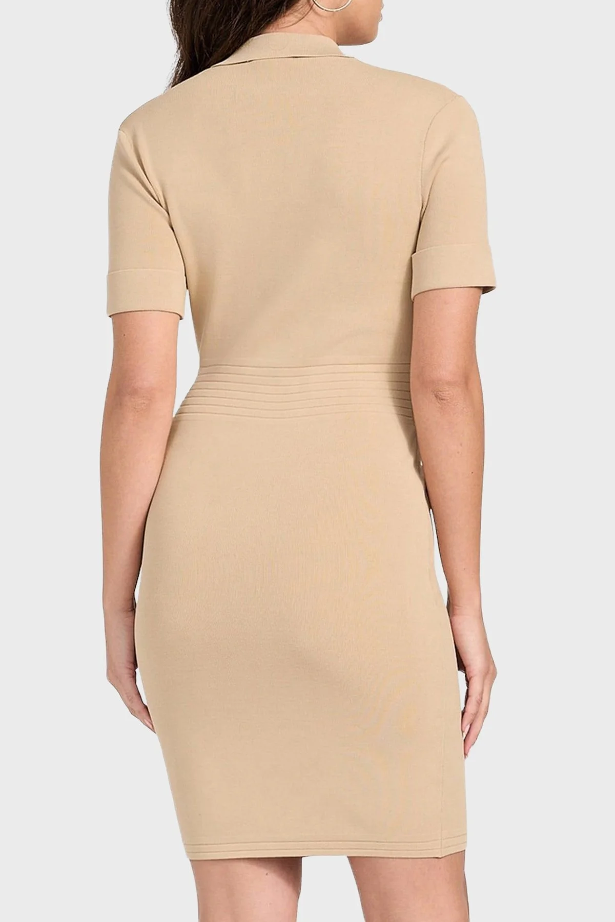 Guess Ss Felicity Slim Fit Mono Yaka Düğme Detaylı Mini W5YK29Z0130 Bayan Elbise W5YK29 Z0130 G1L7 BEJ - 3