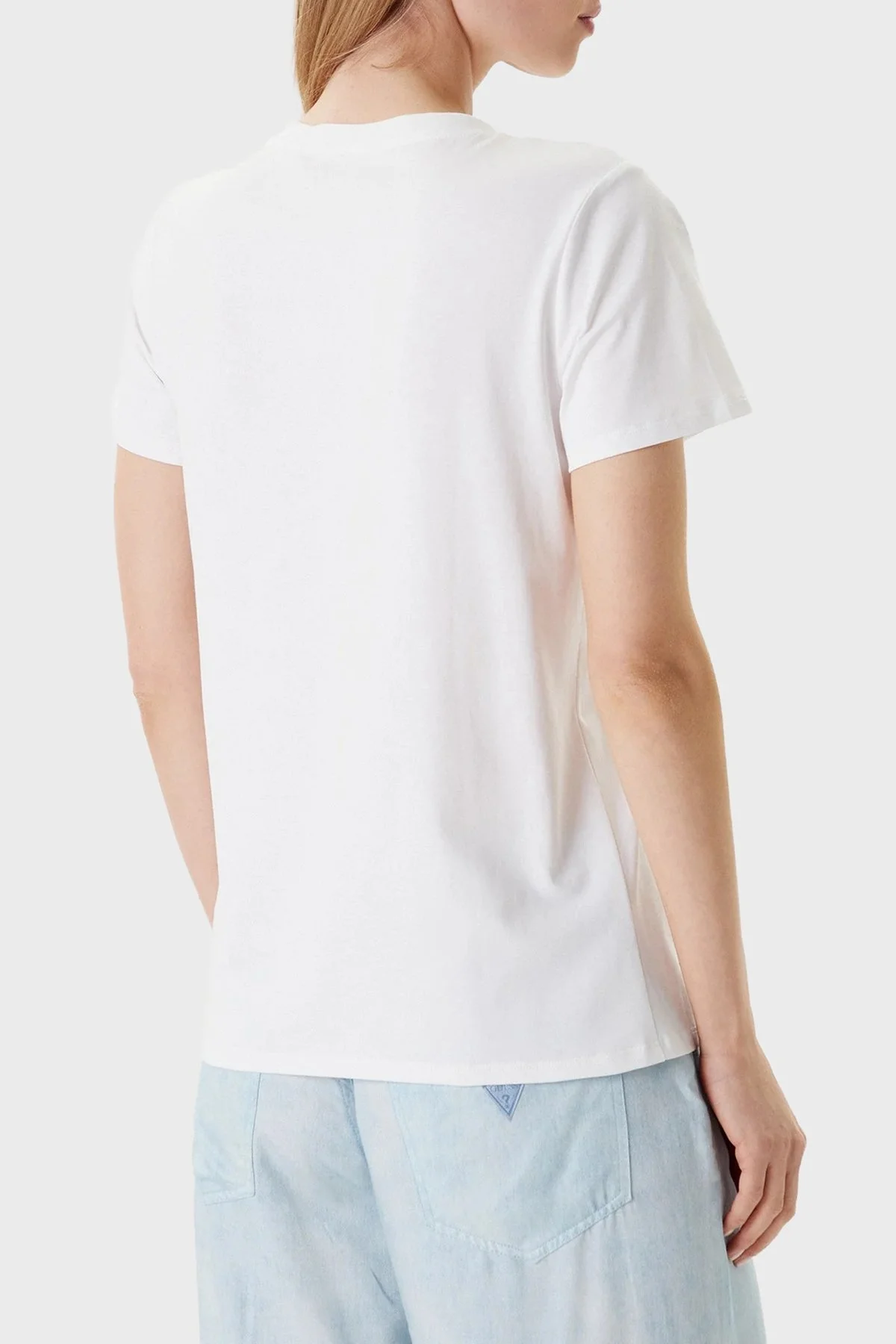 Guess Ss Flower Pamuklu Regular Fit Bisiklet Yaka Logolu W5YI38I3Z14 Bayan T Shirt W5YI38 I3Z14 G011 BEYAZ - 3