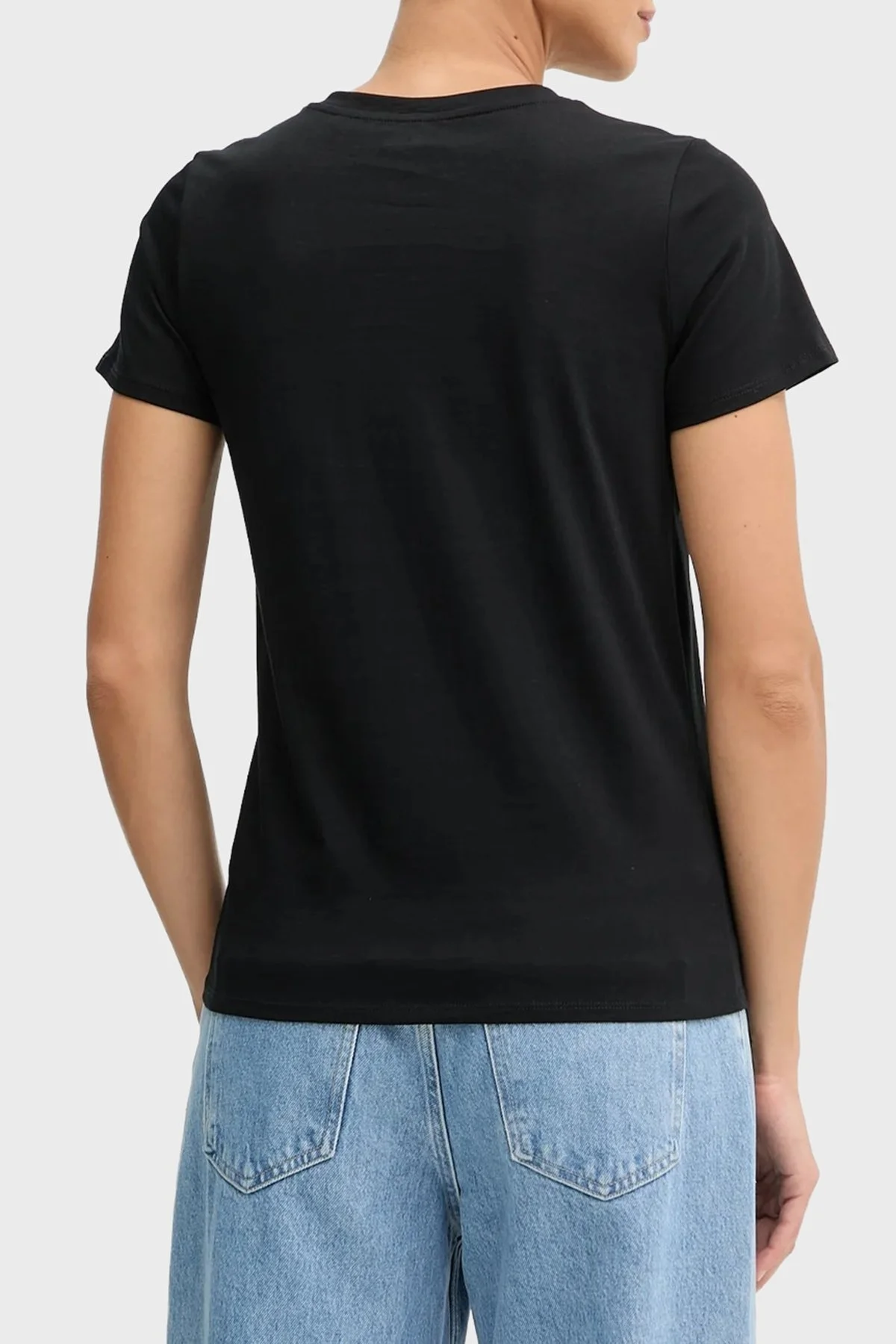 Guess Ss Flower Pamuklu Regular Fit Bisiklet Yaka Logolu W5YI38I3Z14 Bayan T Shirt W5YI38 I3Z14 JBLK SİYAH - 3