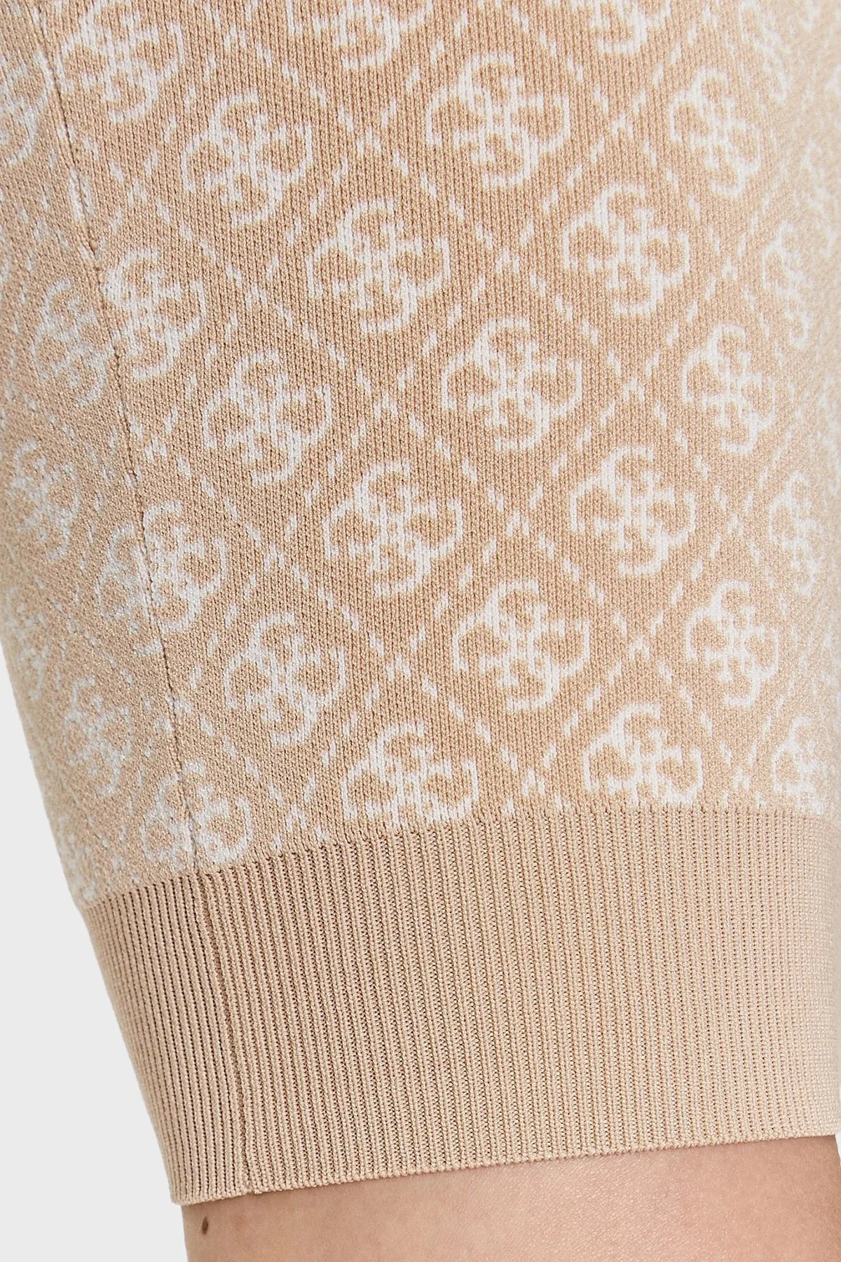 Guess Ss Lise Slim Fit Bisiklet Yaka Logo Desenli Mini W3YK39Z37K0 Bayan Elbise W3YK39 Z37K0 F05O BEJ - 5