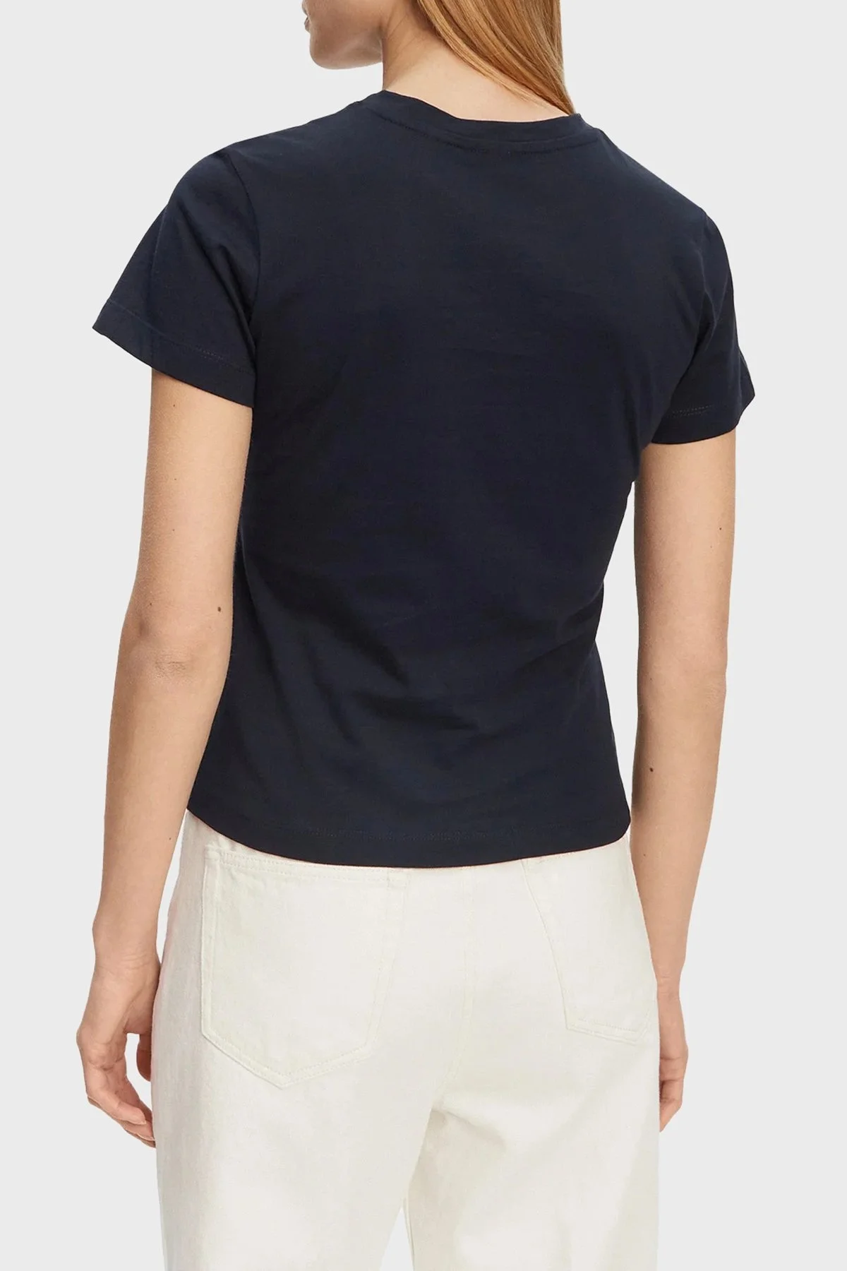 Guess Ss Logo Baskılı Pamuklu Regular Fit Bisiklet Yaka V5GI03I3Z14 Bayan T Shirt V5GI03 I3Z14 A71W LACİVERT - 8