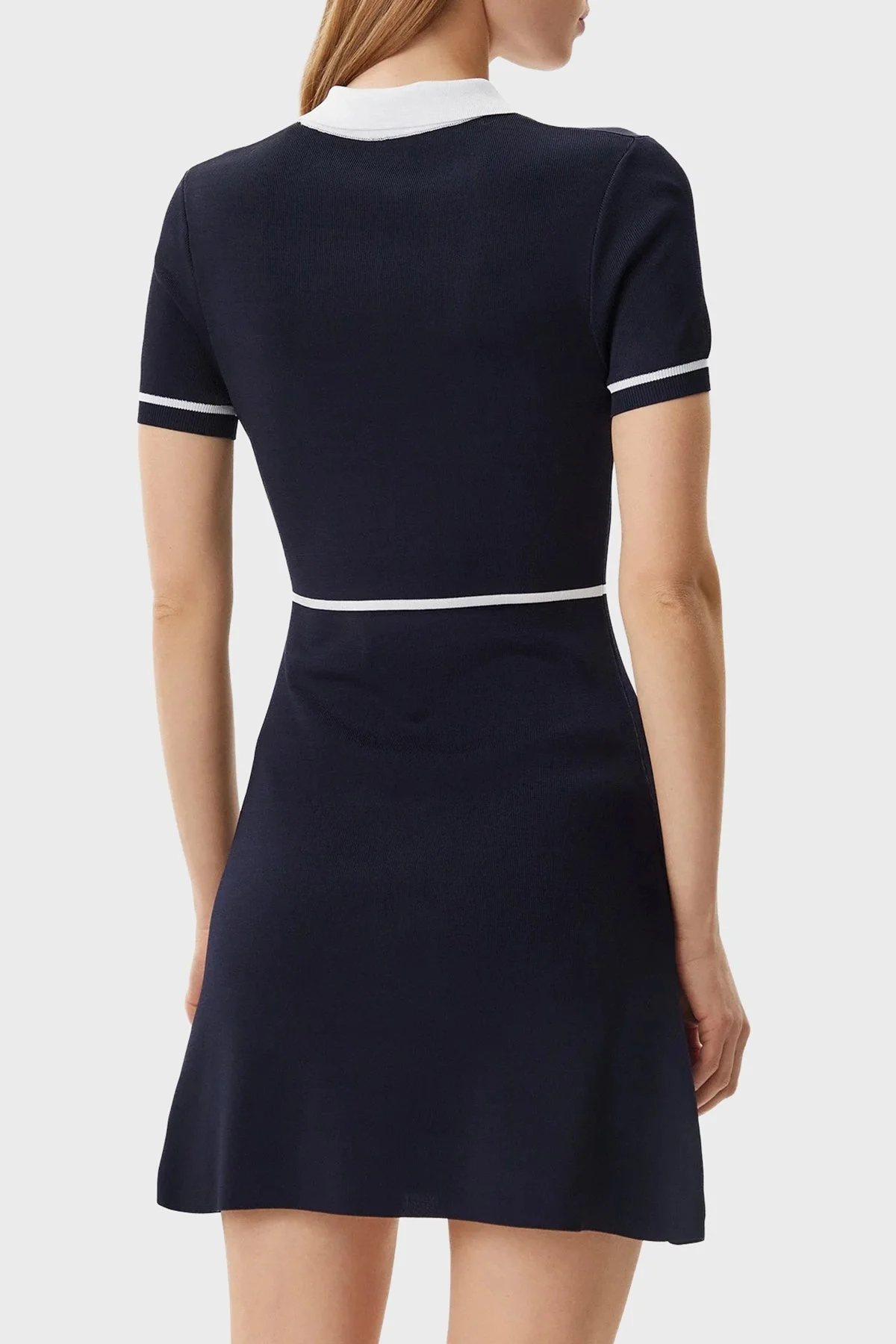 Guess Ss Logolu Şerit Detaylı Regular Fit Polo Yaka Mini Triko V5GK00Z3D60 Bayan Elbise V5GK00 Z3D60 A71W LACİVERT - 3