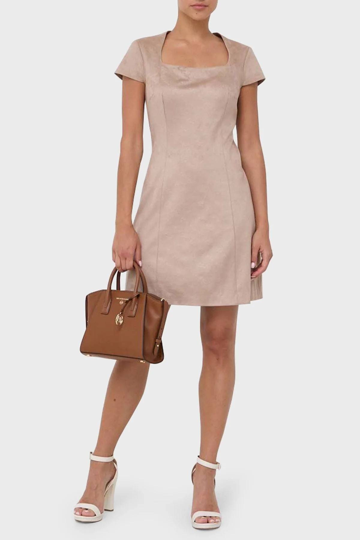 Guess Ss Luna Jakarlı Slim Fit Mini Bayan Elbise W3YK0IWFIY0 A10L VİZON - 6