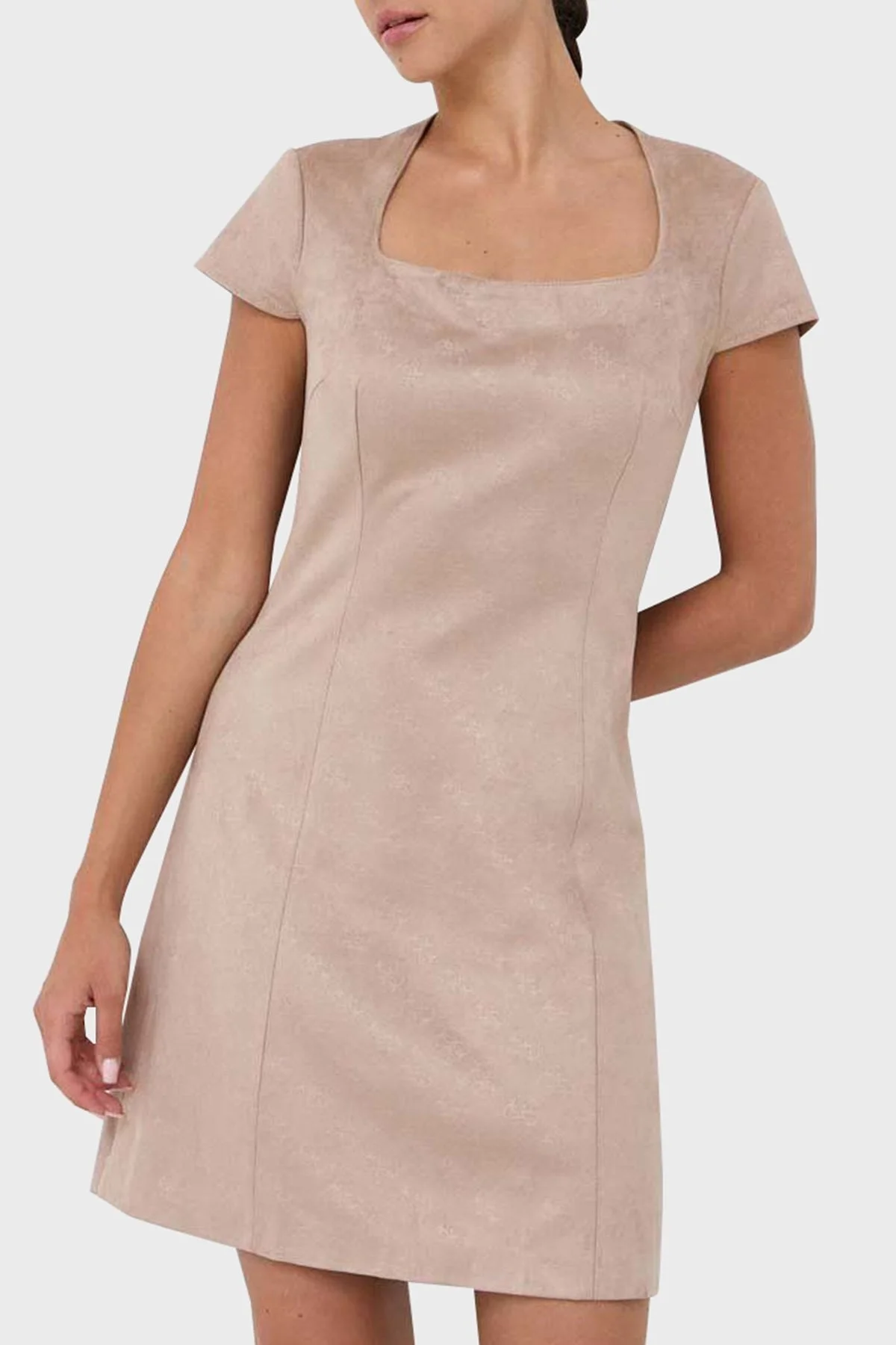 Guess Ss Luna Jakarlı Slim Fit Mini Bayan Elbise W3YK0IWFIY0 A10L VİZON - 7