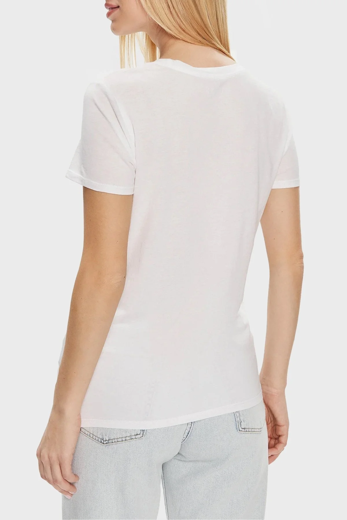 Guess Ss Mansion Pamuklu Bisiklet Yaka W4GI53K9SN1 Bayan T Shirt W4GI53 K9SN1 G011 BEYAZ - 2