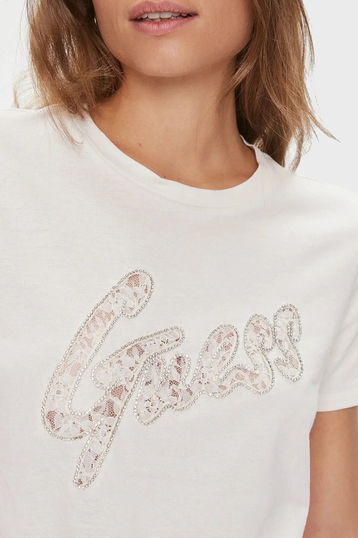 Guess Ss Organik Pamuklu Regular Fit W4RI25 K9RM1 Bayan T Shirt W4RI25K9RM1 G012 BEYAZ - 9