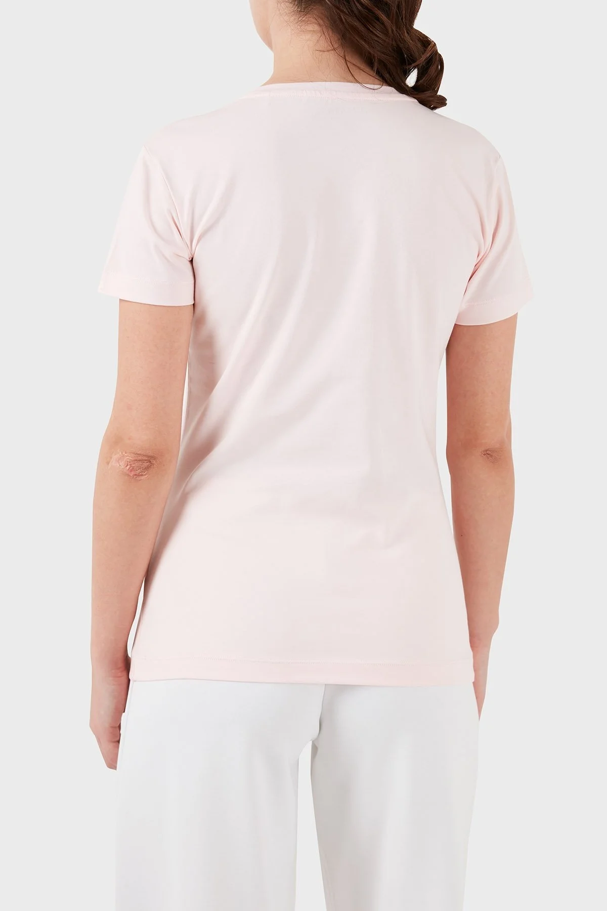 Guess Ss Rn Flowers Pamuklu Slim Fit W4RI38 J1314 Bayan T Shirt W4RI38J1314 A60W PUDRA - 2