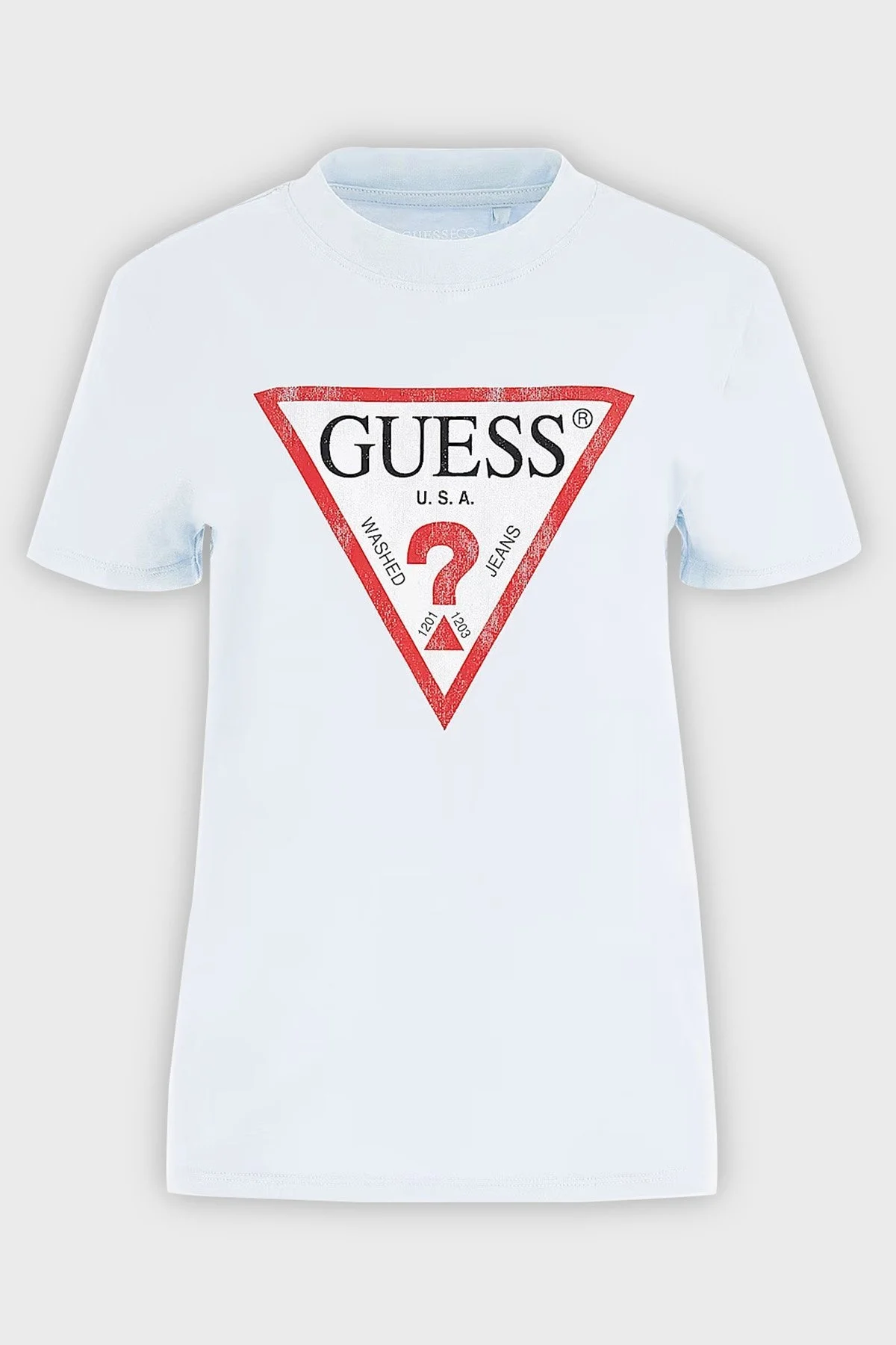 Guess Ss Üçgen Logolu Kısa Kollu Classic Bayan T Shirt W2BI69K8FQ1 G7EJ MAVİ - 4